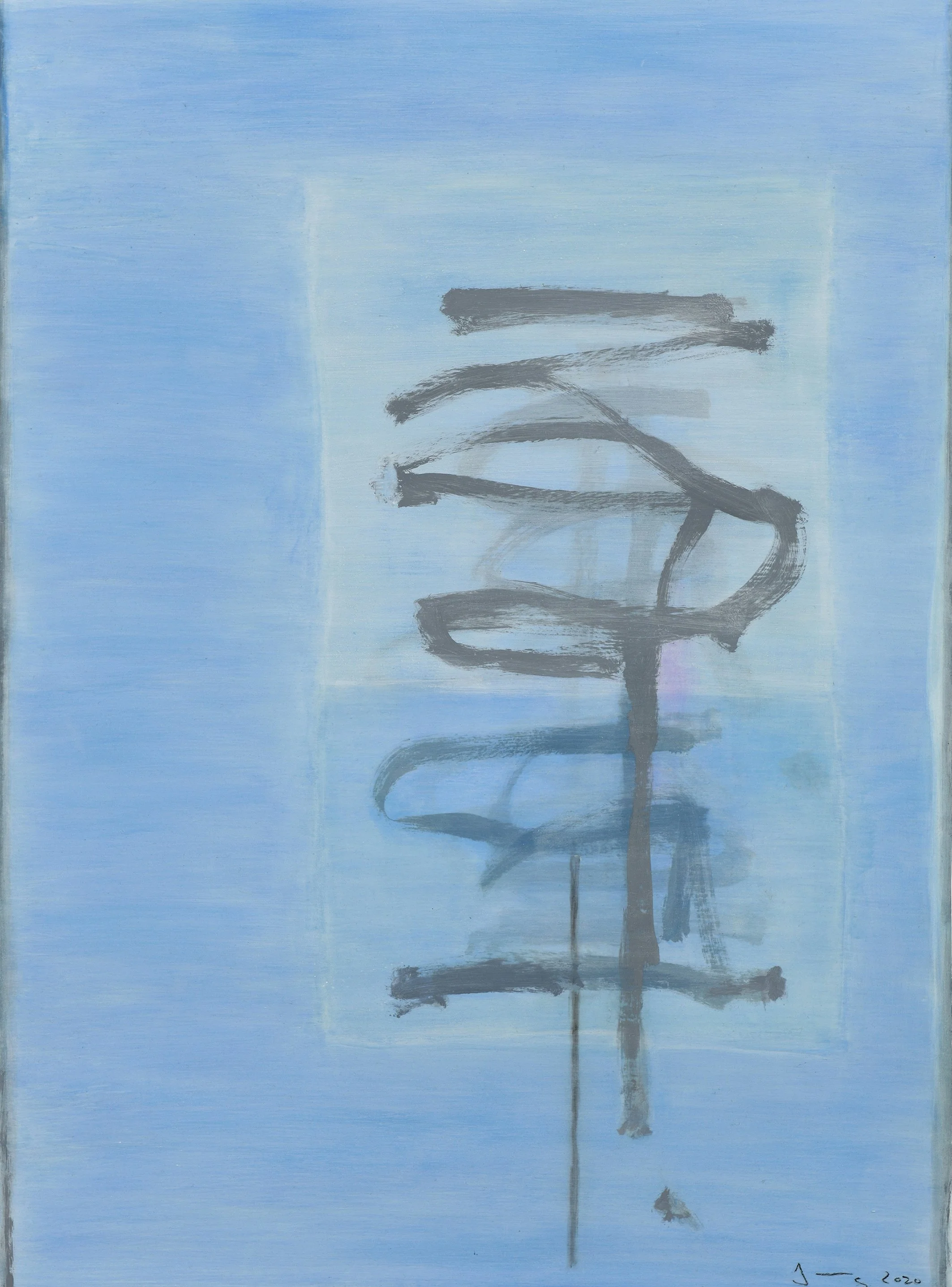 Sign Beyond Blue, 2020, Mixed Media On Wood, 115 x 85 cm