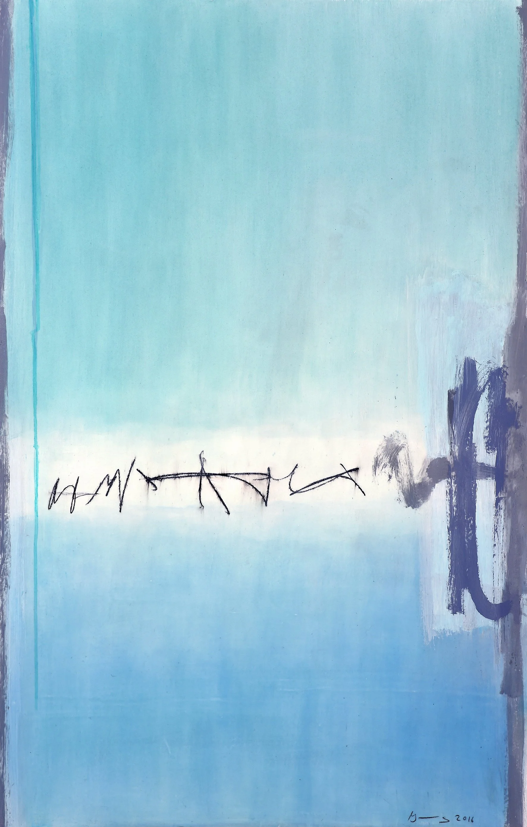 Tabula Smaragdina, 2016, Mixed Media On Wood, 130 x 85 cm