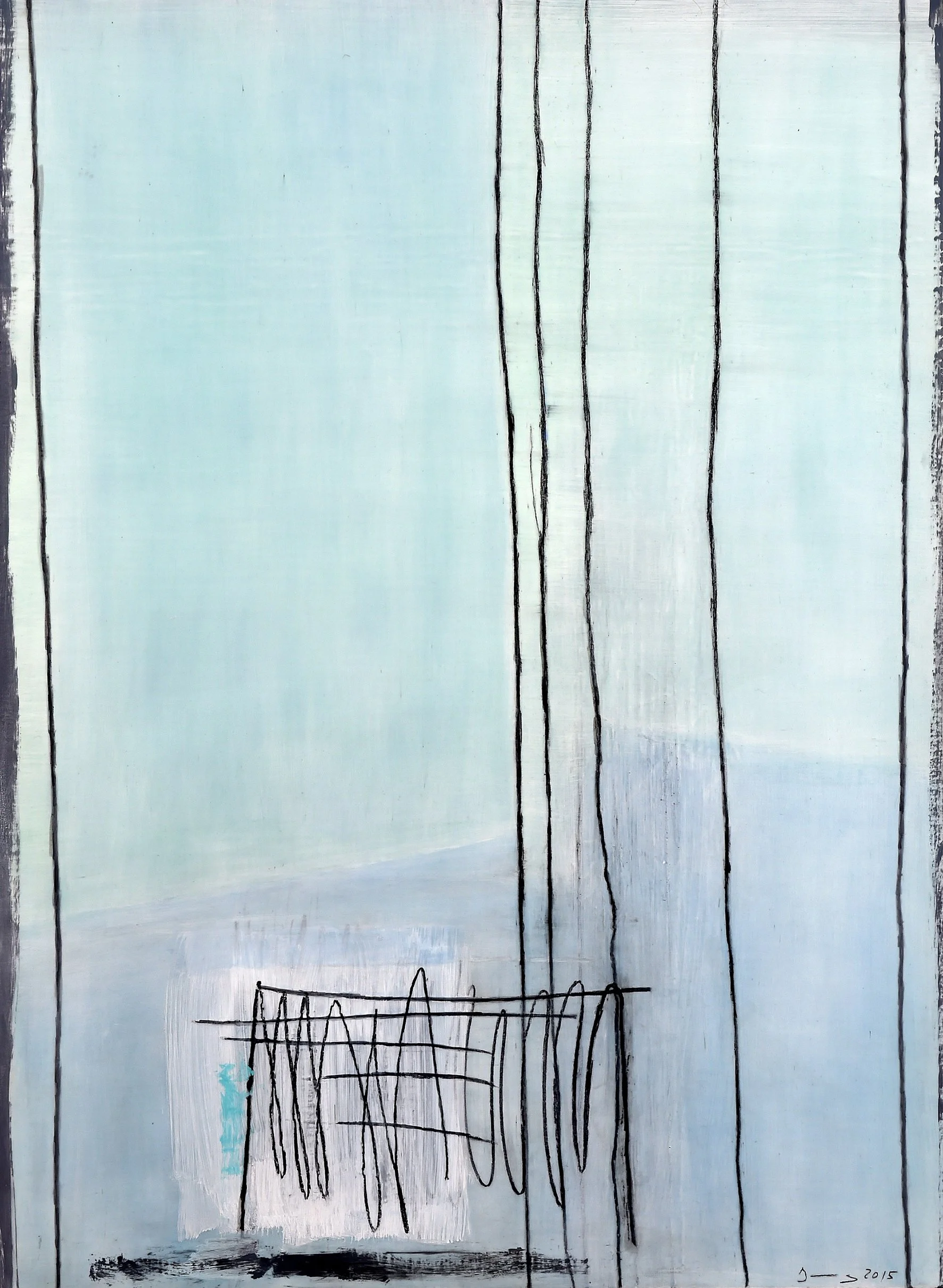 Code, 2016, Mixed Media On Wood, 100 x 80 cm