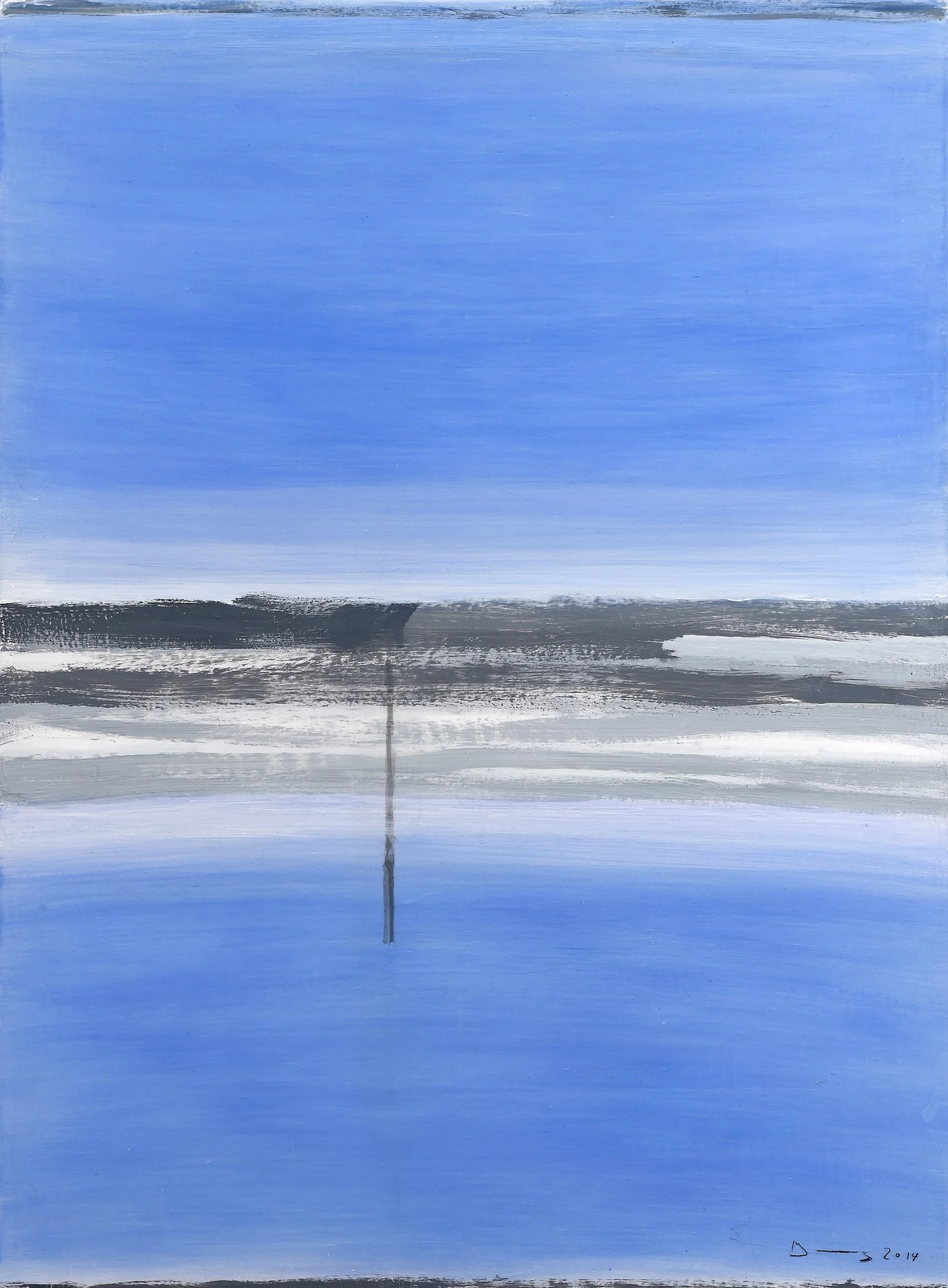 Beyond Blue, 2014, Mixed Media On Wood, 115 x 85 cm