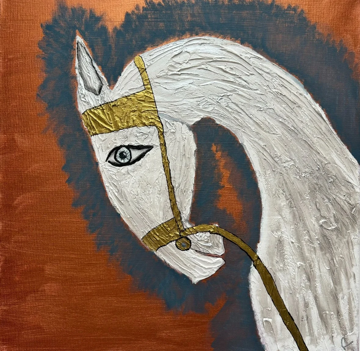 No name, 2024. Mixed media on canvas, 50 x 50 cm.