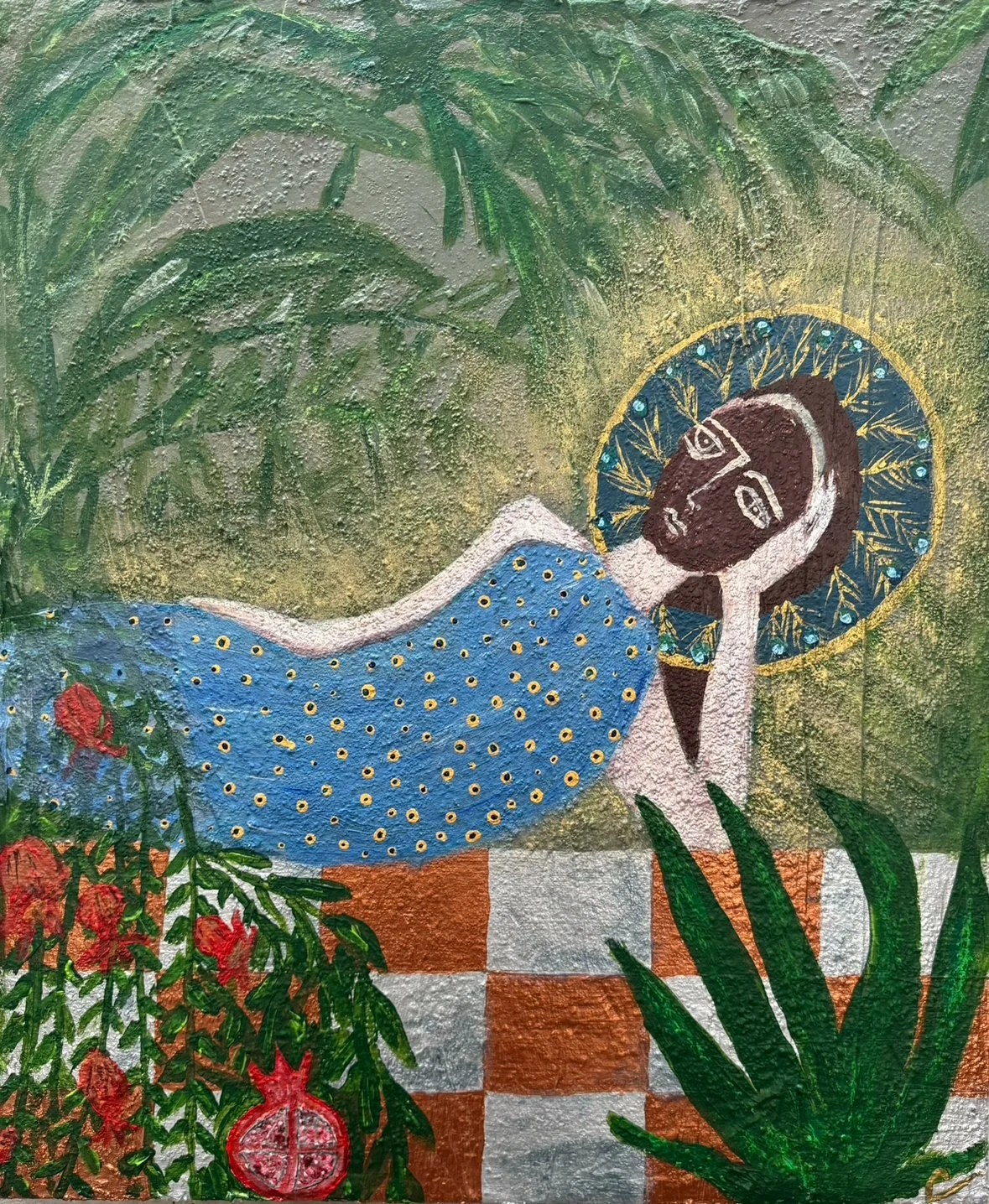 Hera, 2025. Mixed media on canvas, 60 x 50cm.