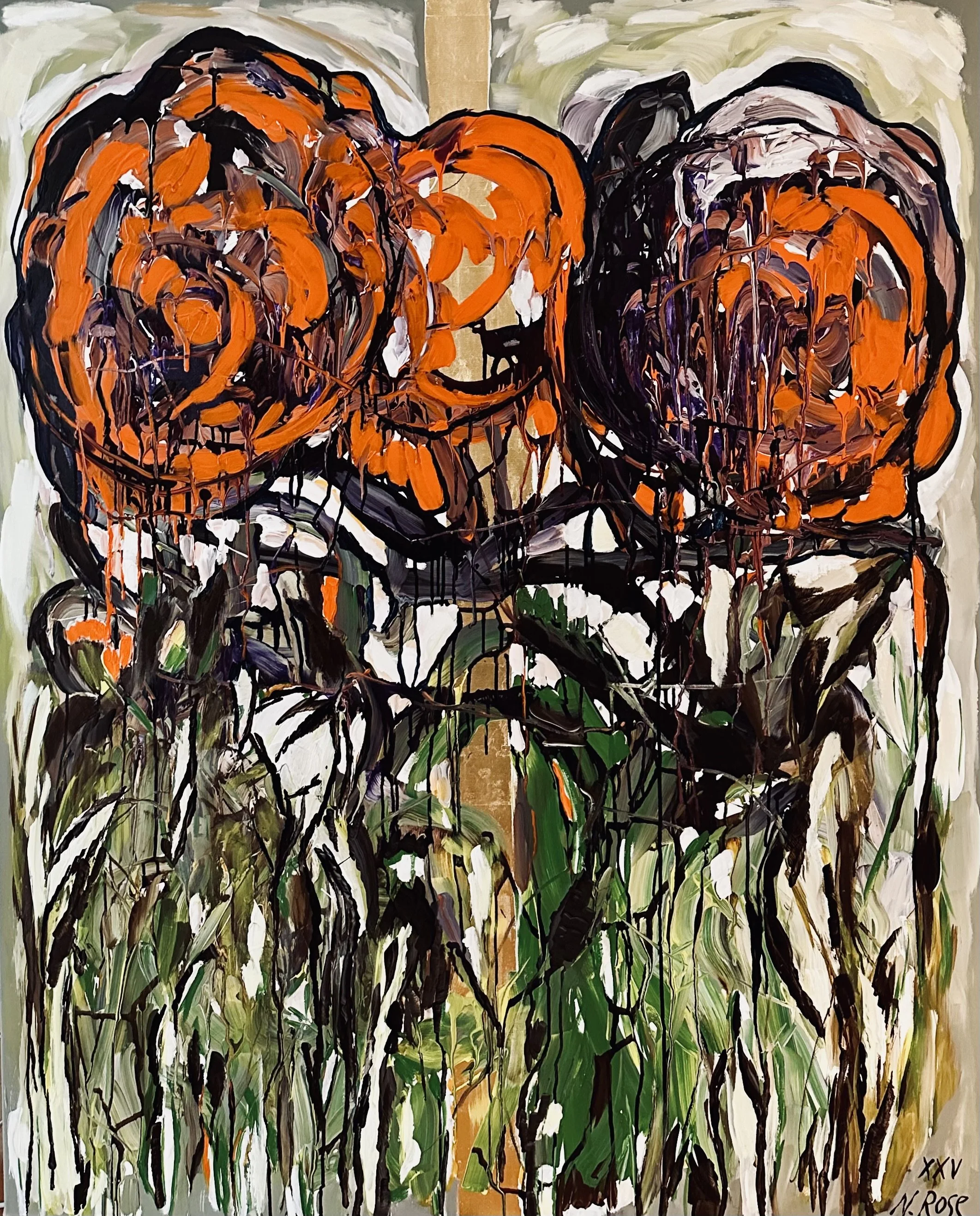 Orange Dream, 2025 Acrylic on linen, 150x120 cm