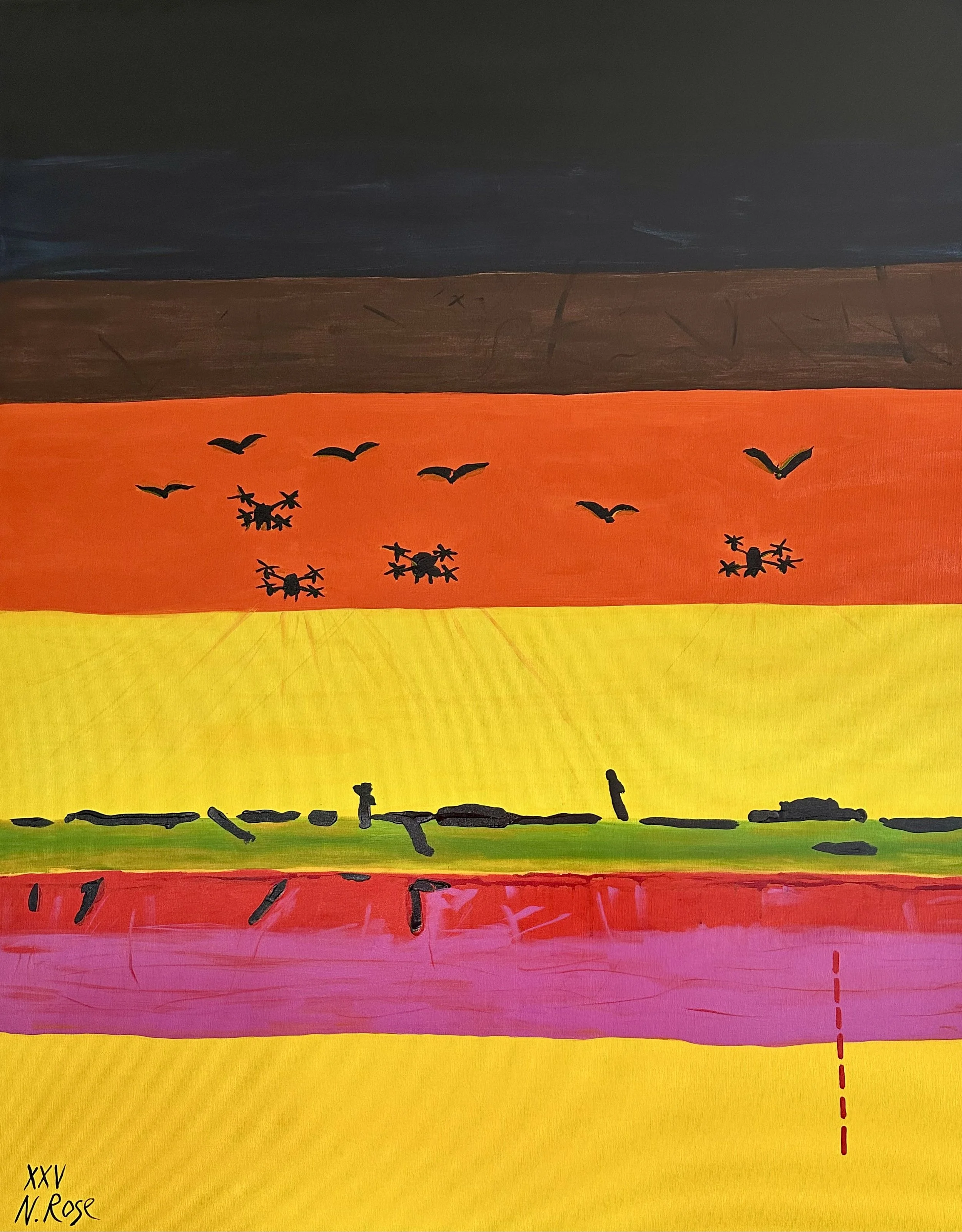 The Birds, 2025 Acrylic on canvas 150x120 cm