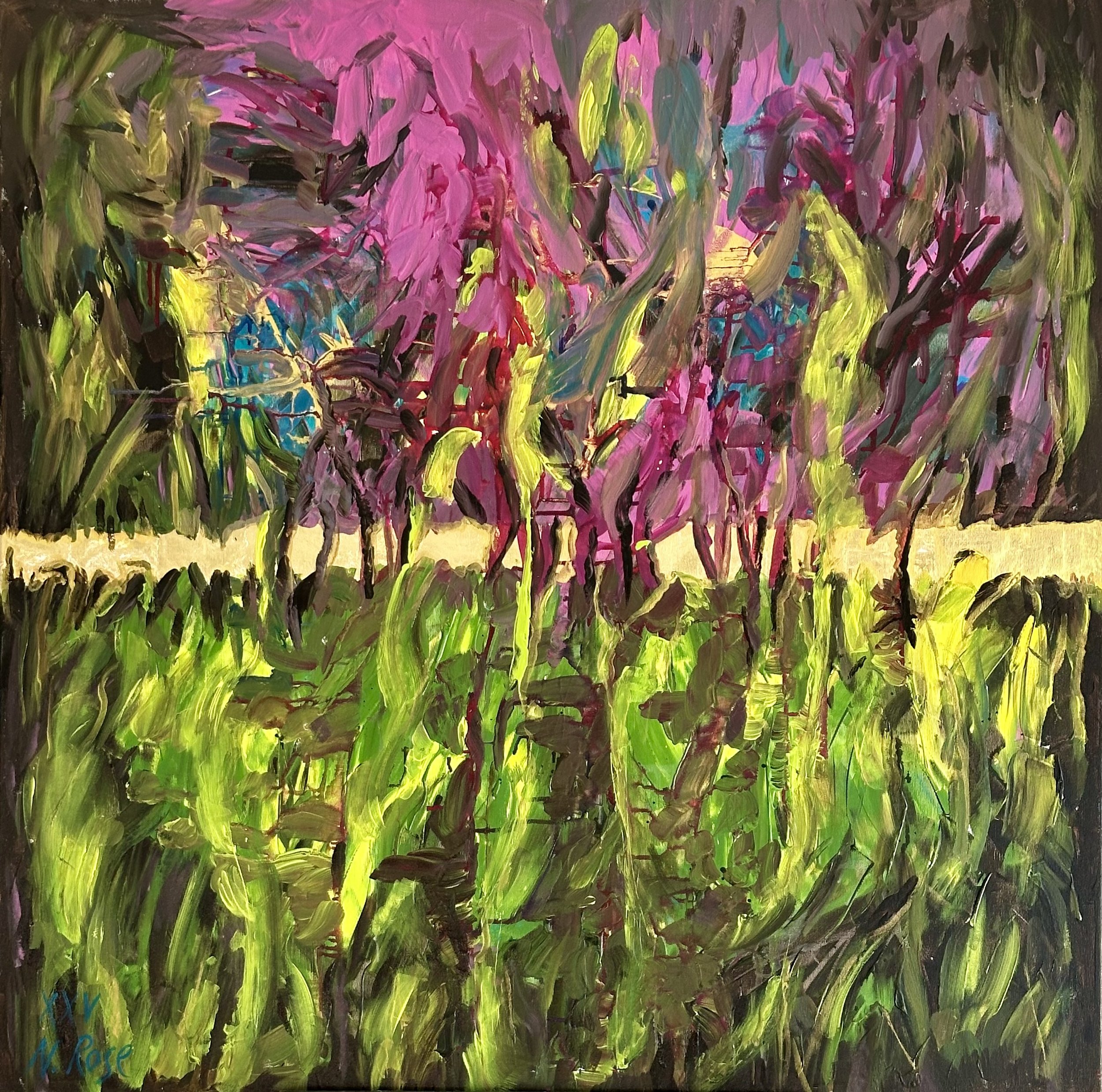 Rose's Garden, 2025 Acrylic on canvas 100x100 cm