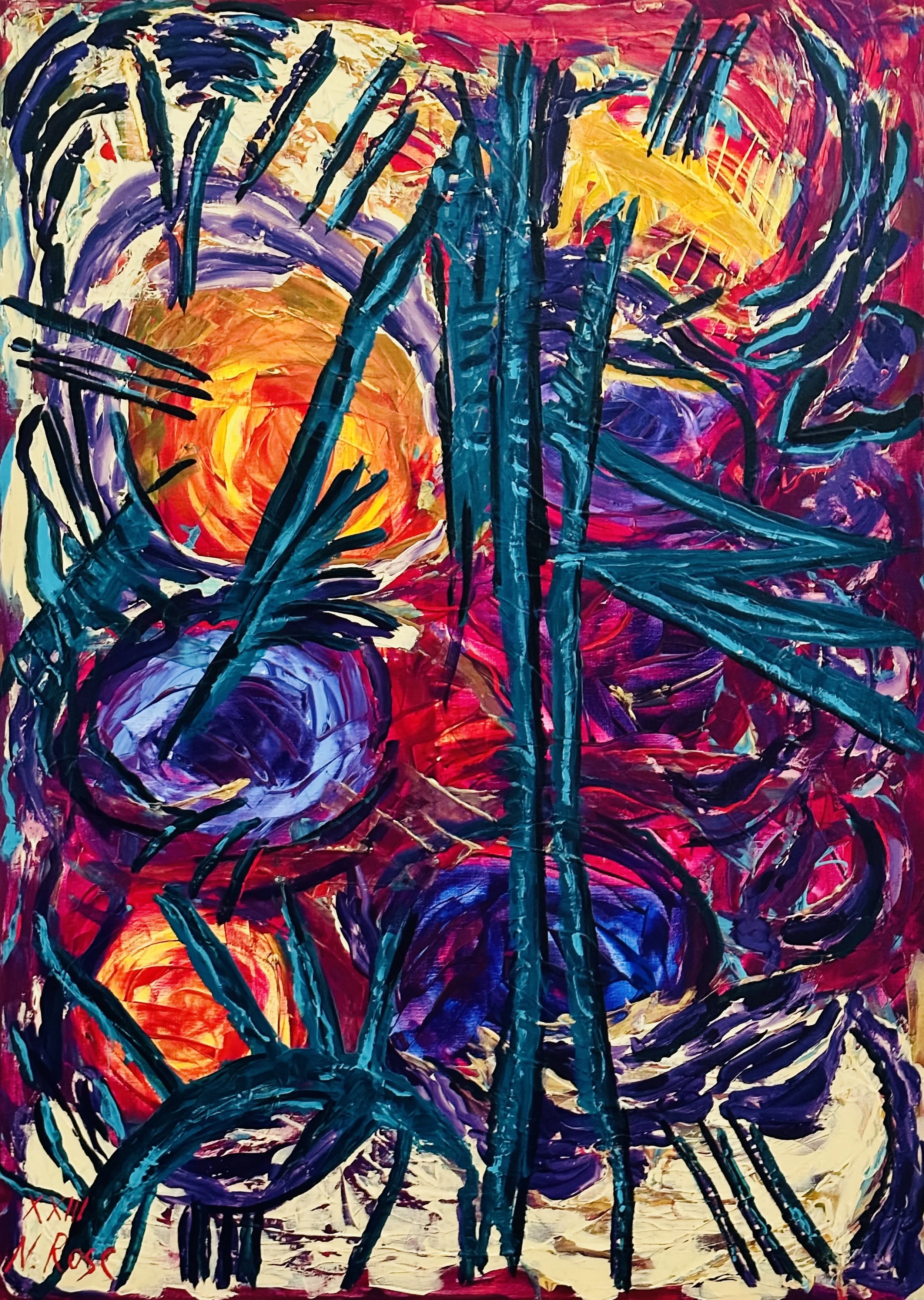 Non Finito, 2023 Acrylic in linen, 140x100 cm