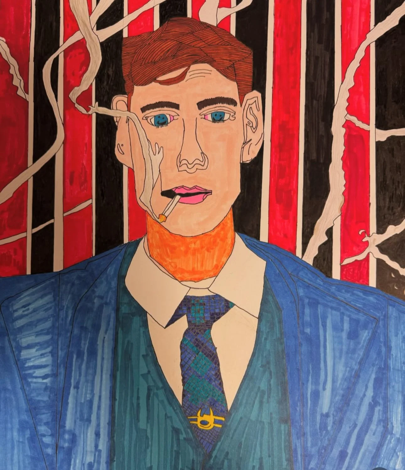 (Elegance of a gentleman) 30 x 41 cm | Watercolour paint on A3 sketchbook | portrait