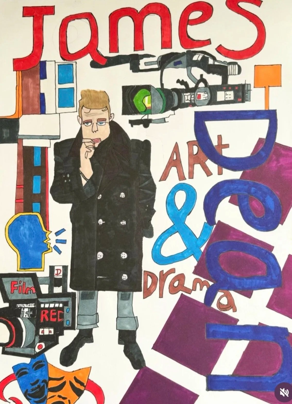 (The manufacturing of a rebel) 30 x 40 |Graphic markers on A3 sketchbook paper  | portrait