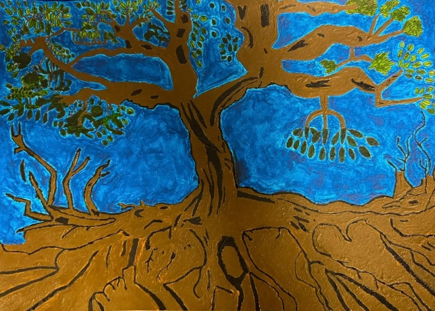 (Tree of life) 39 x 20 cm |Watercolour paint on A3 sketchbook | landscape