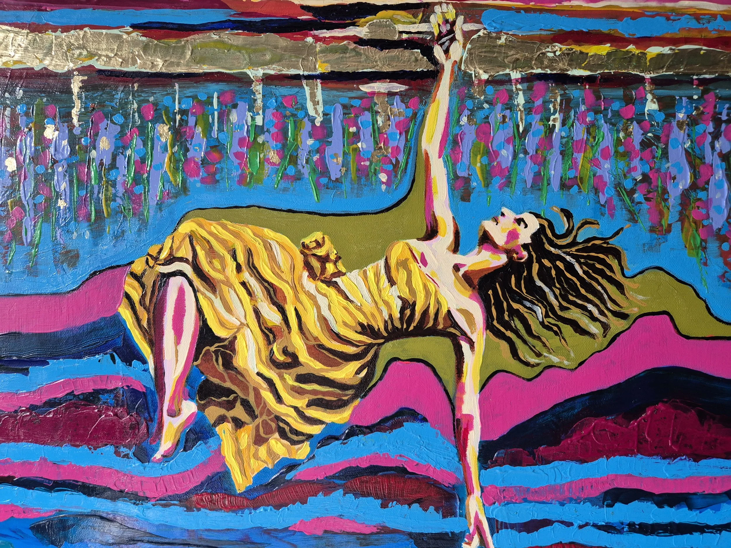 Between the worlds, acrylic on canvas, 2025, 61 x 61 cm