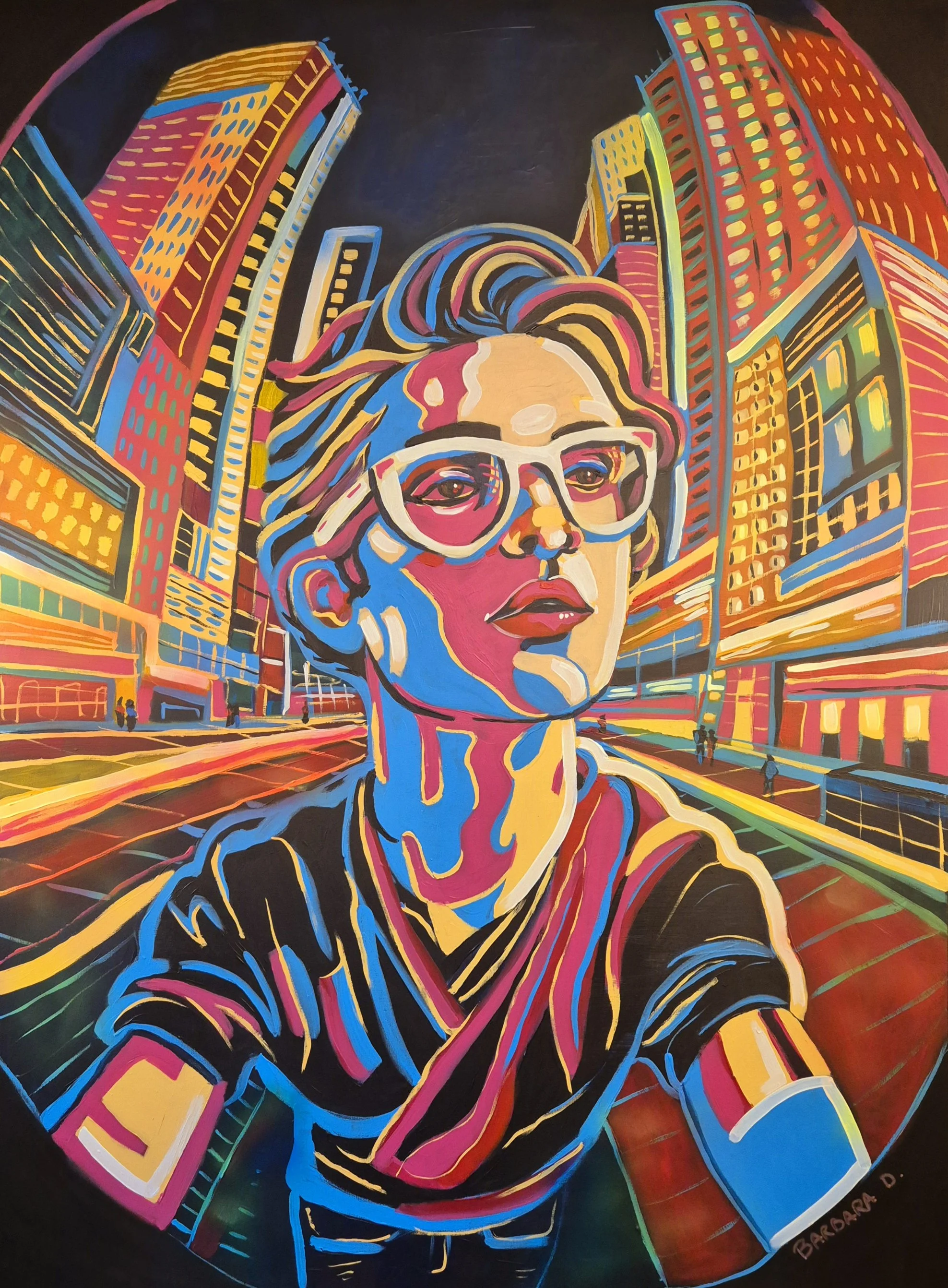 Sightseeing, acrylic on canvas, 2025, 112 x 83 cm