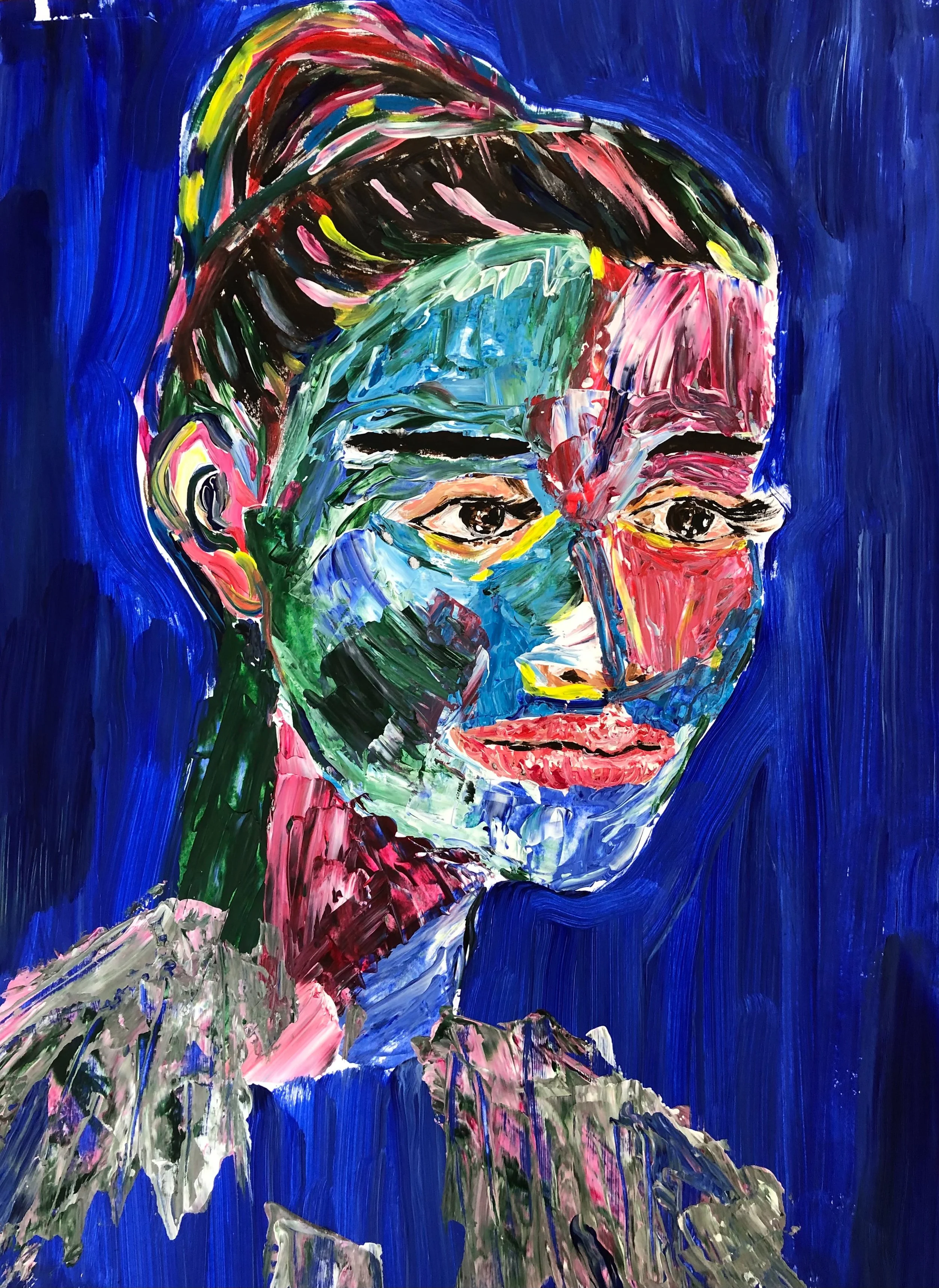 “Marie”, 2019, acrylic on paper, 65x35 cm