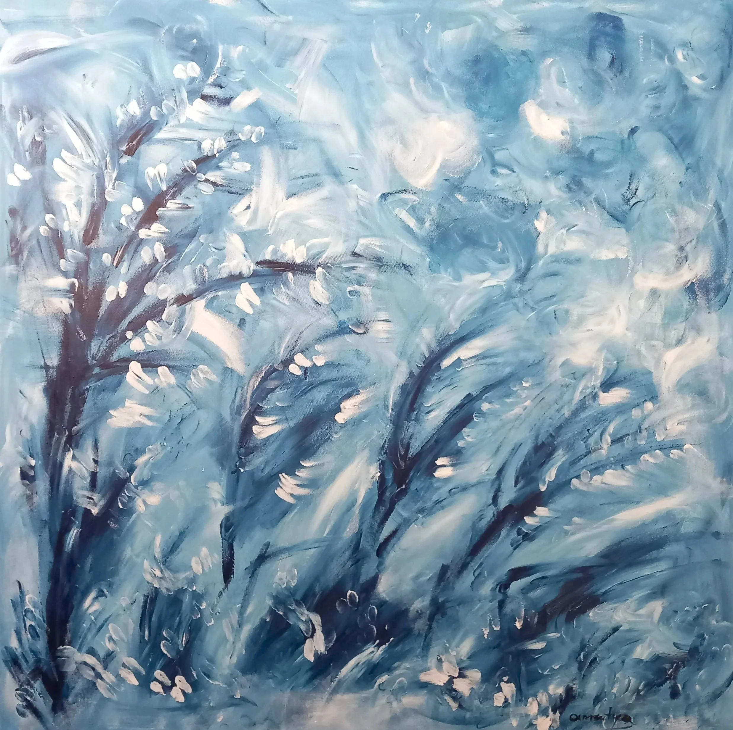 Gone with the wind 2025, 100*100cm acrylic on canvas