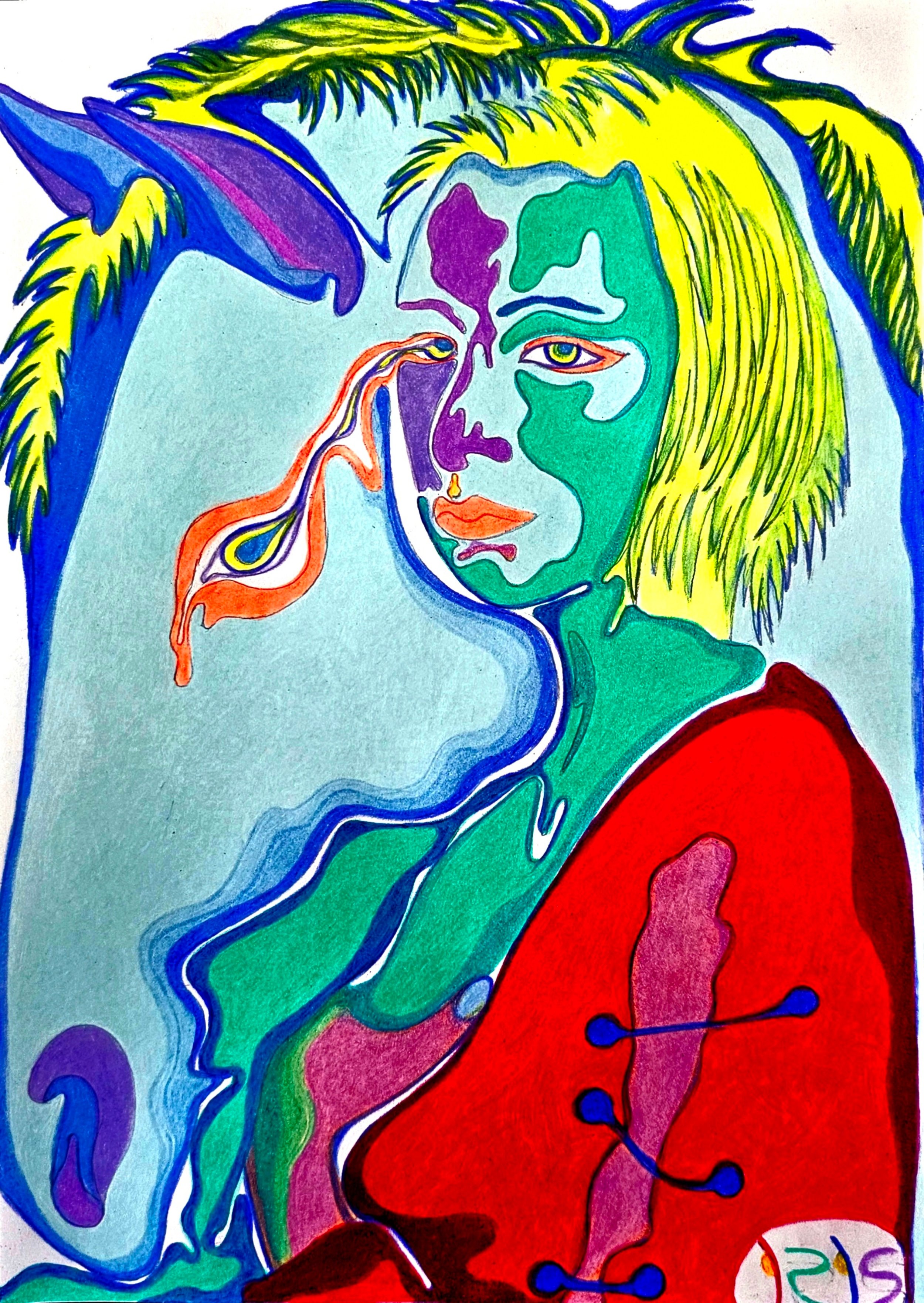 BEST FRIENDS, 2024, color pencils on paper, 29.7x21cm