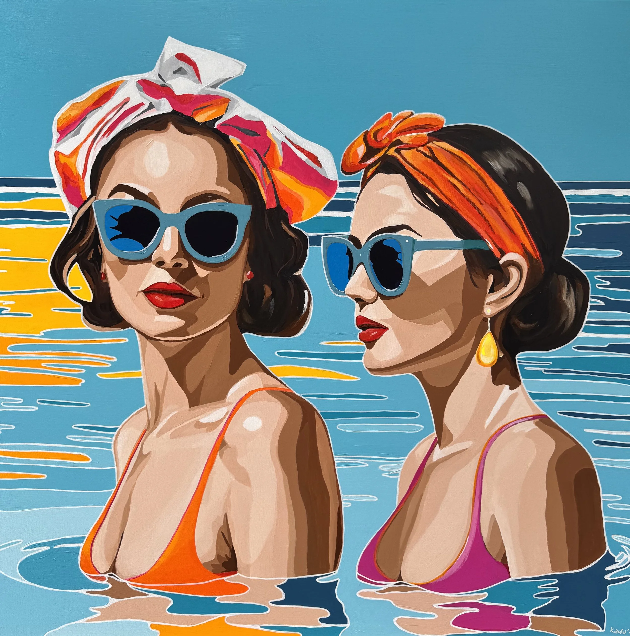 Capri Blue, 2025. Acrylic on canvas, 100 x 100 cm