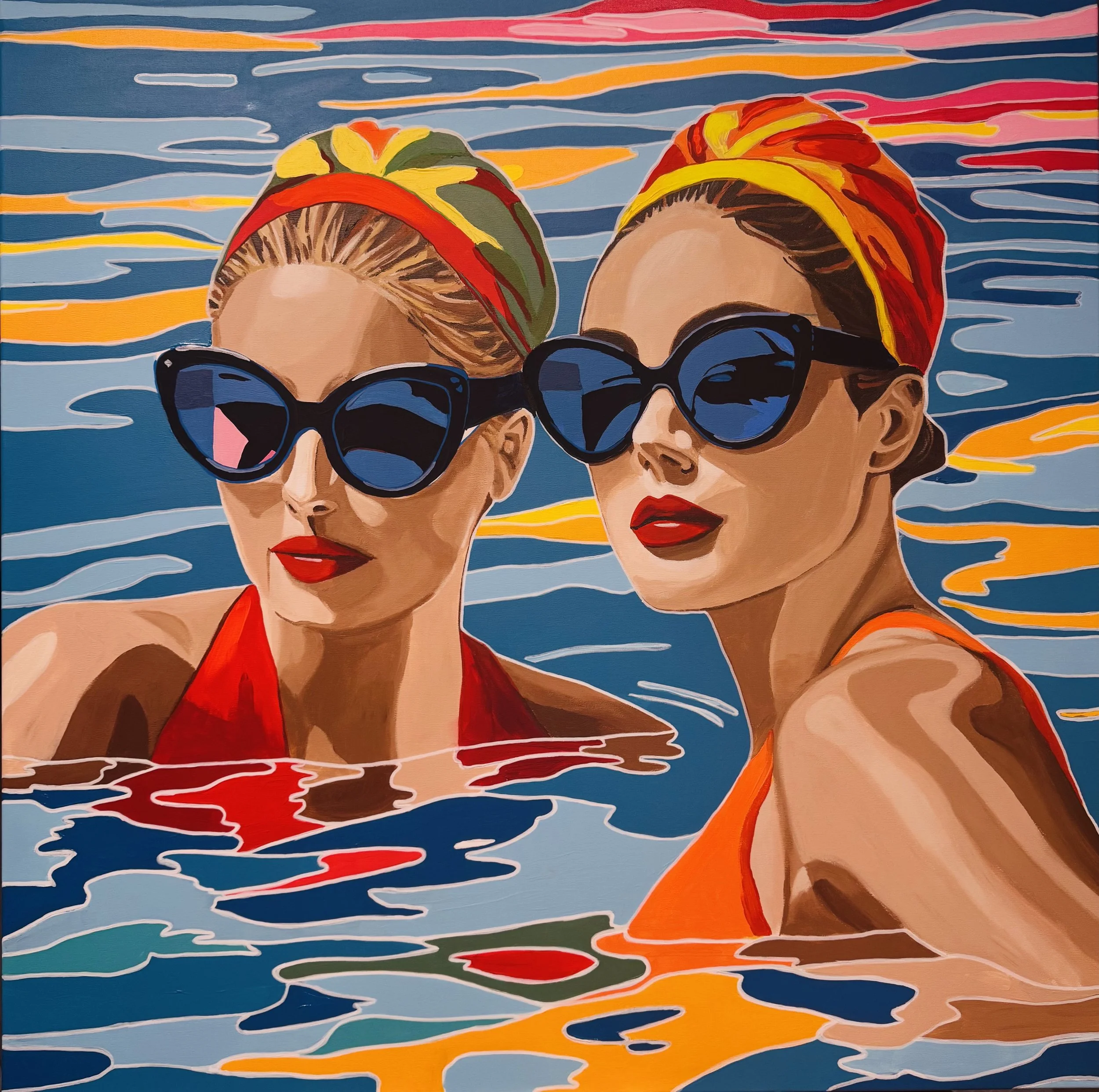 Sunday in San Remo, 2025. Acrylic on canvas, 100 x 100 cm