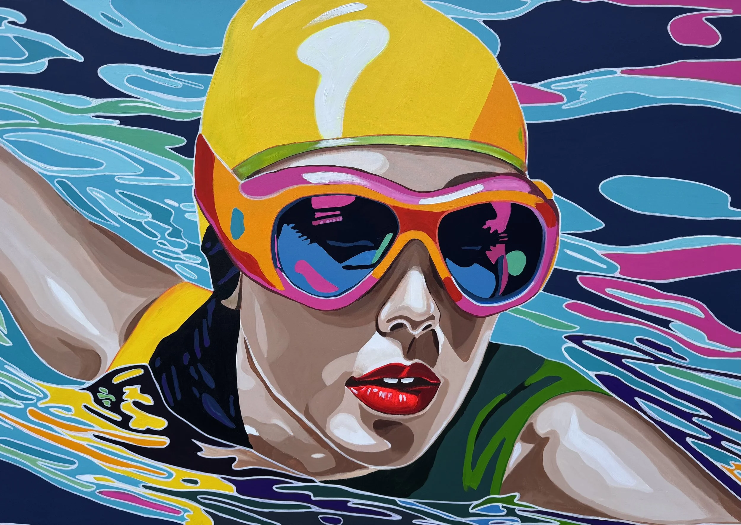 On the Roll, 2025. Acrylic on canvas, 100 x 140 cm