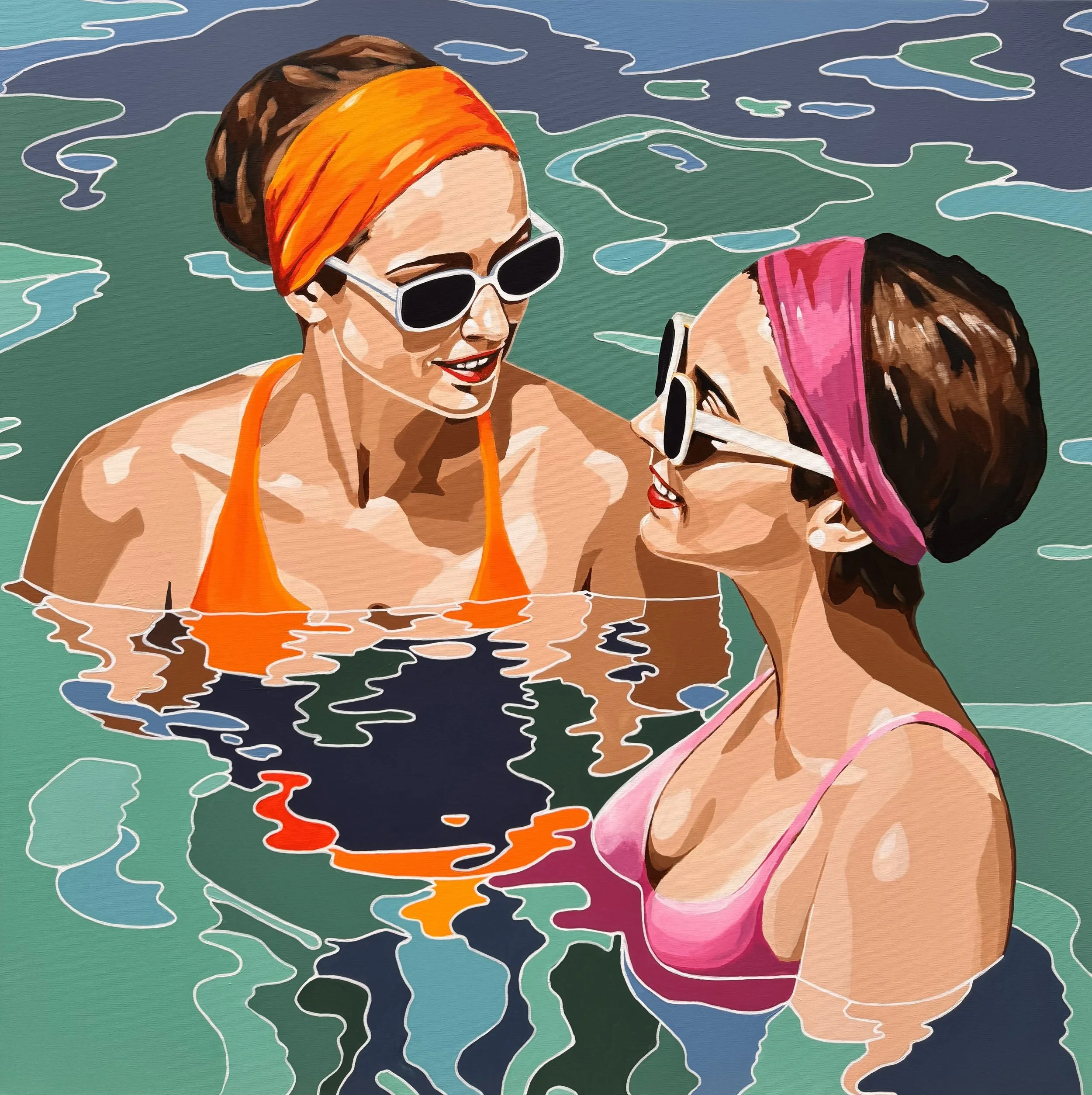 Ragazze di Sorrento, 2025. Acrylic on canvas, 100 x 100 cm