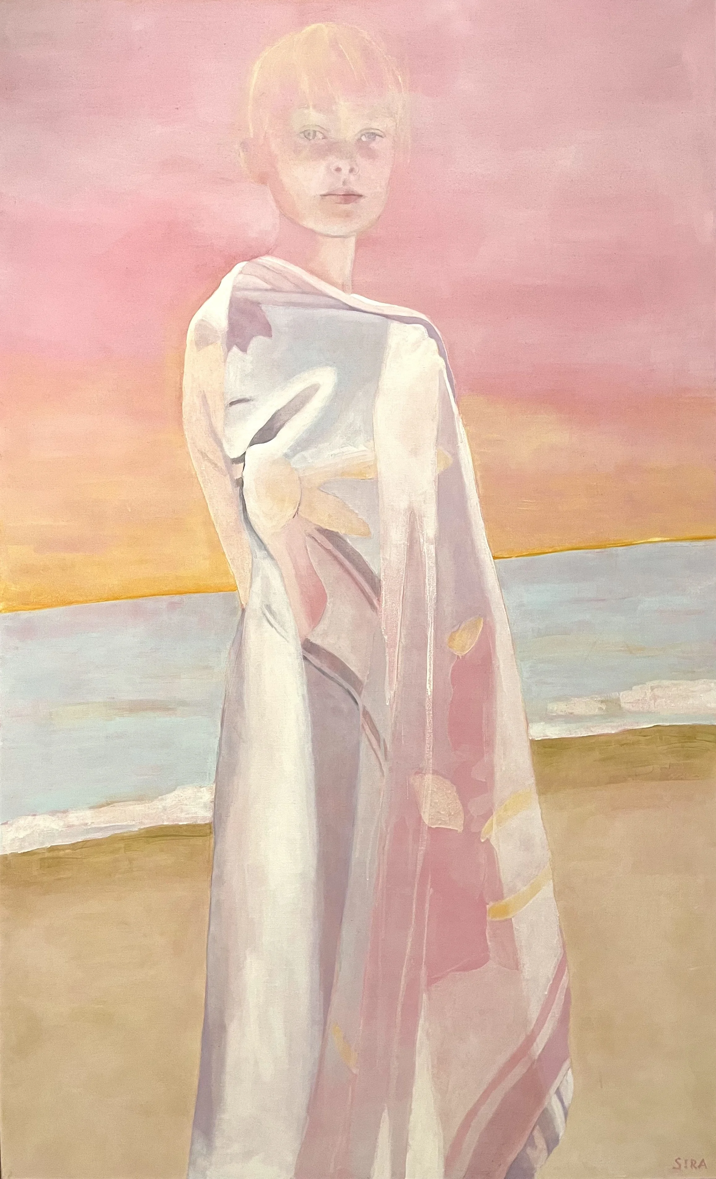 Dusk, 2024. Tempera on canvas, 200 x 110 cm.