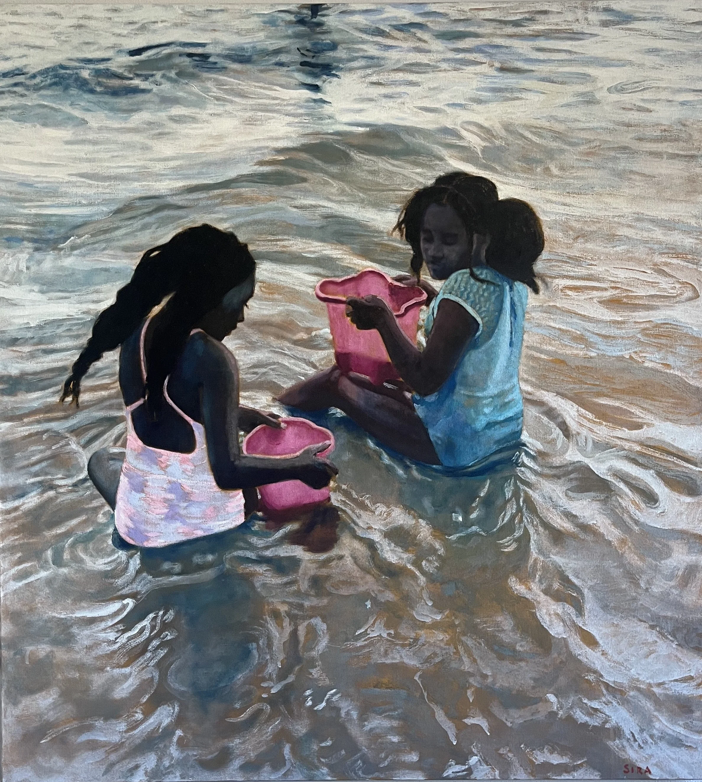 Coney Island, 2025. Tempera on canvas, 110 x 100 cm.