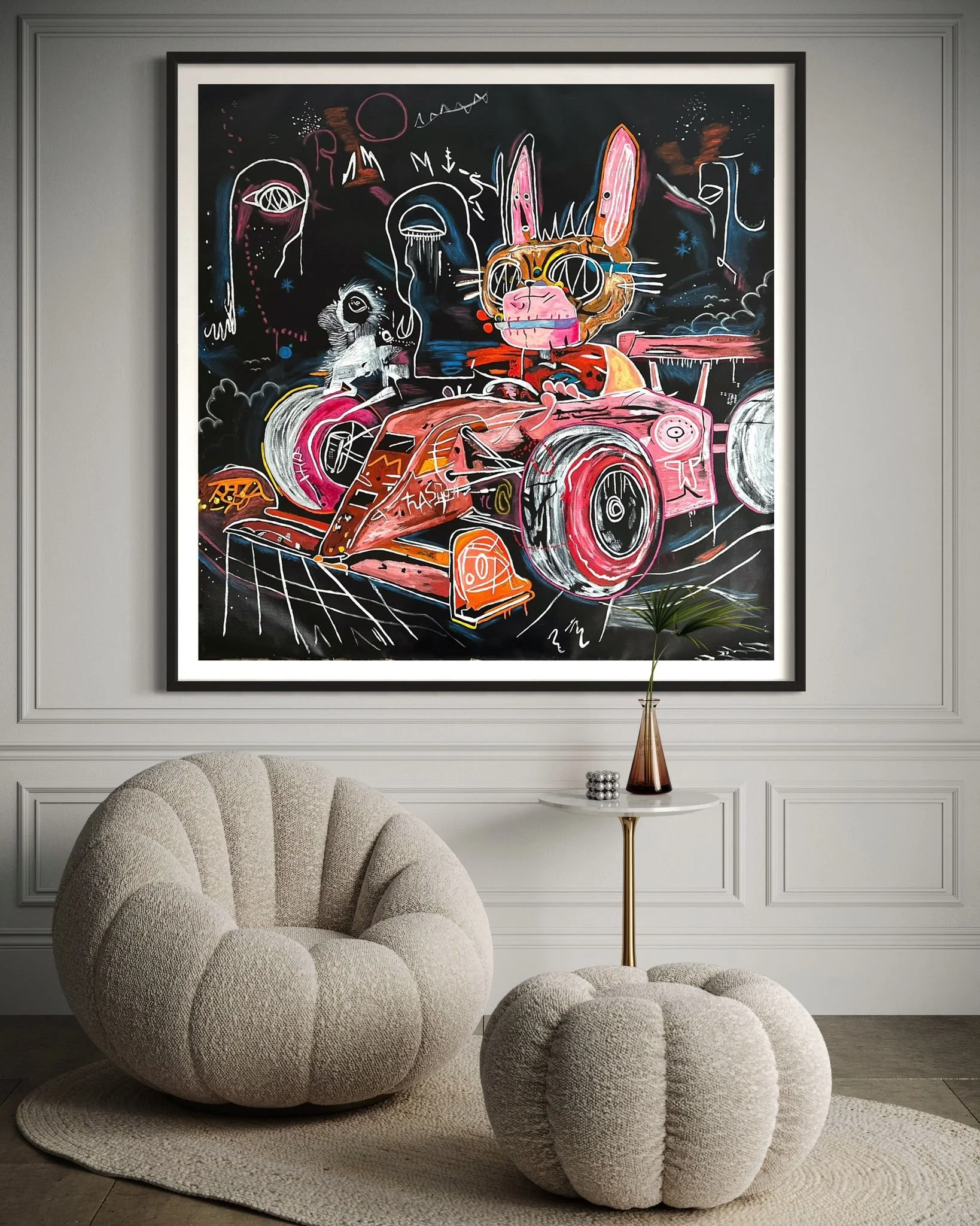 Here For Entertainment 2024, Acrylic on linen, 140 x 140 cm