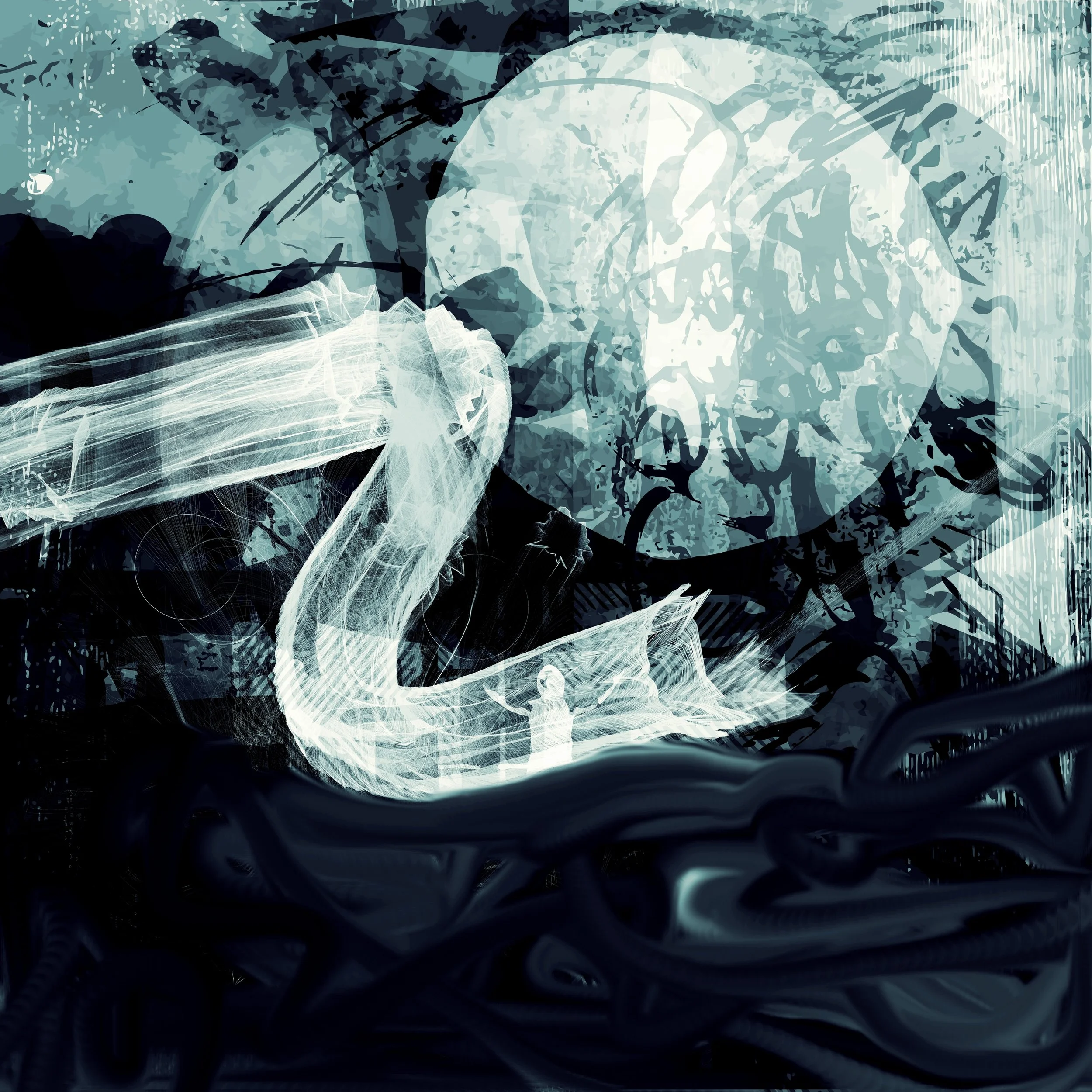 In the Midst of Cosmic Shift, 2025. Digital Print on Hahnemühle Photo Rag Satin, 80 x 80 cm