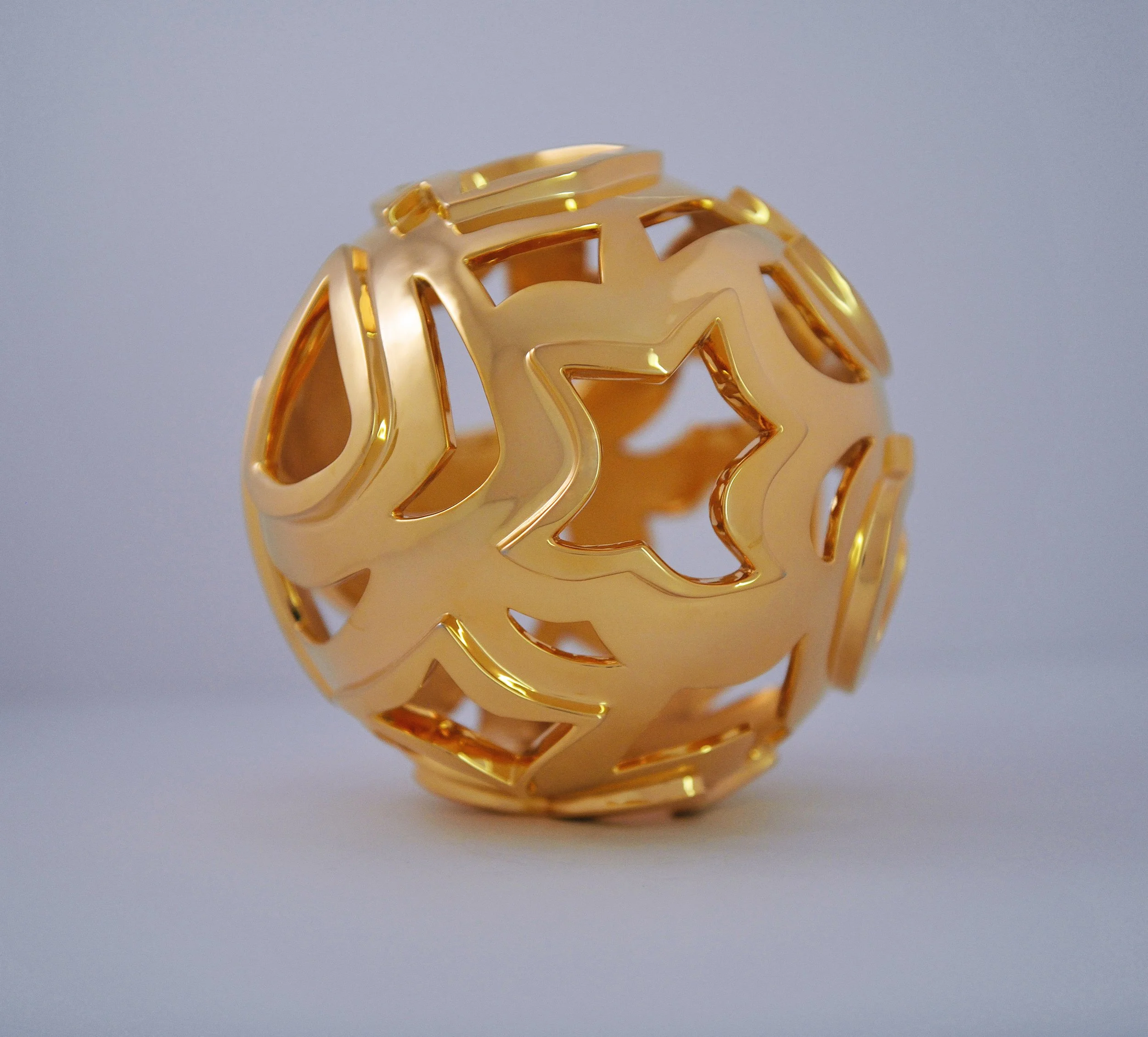 "Gold Ball 2"; Gold Plated Bronze; 23cm; 2016