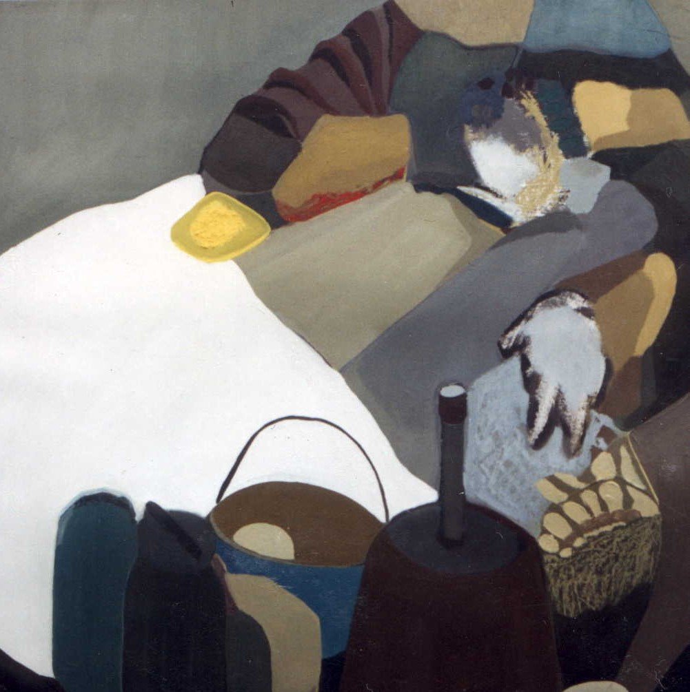 Josie and Me, 1994. Oil on prepared paper, 101.6 x 101.6