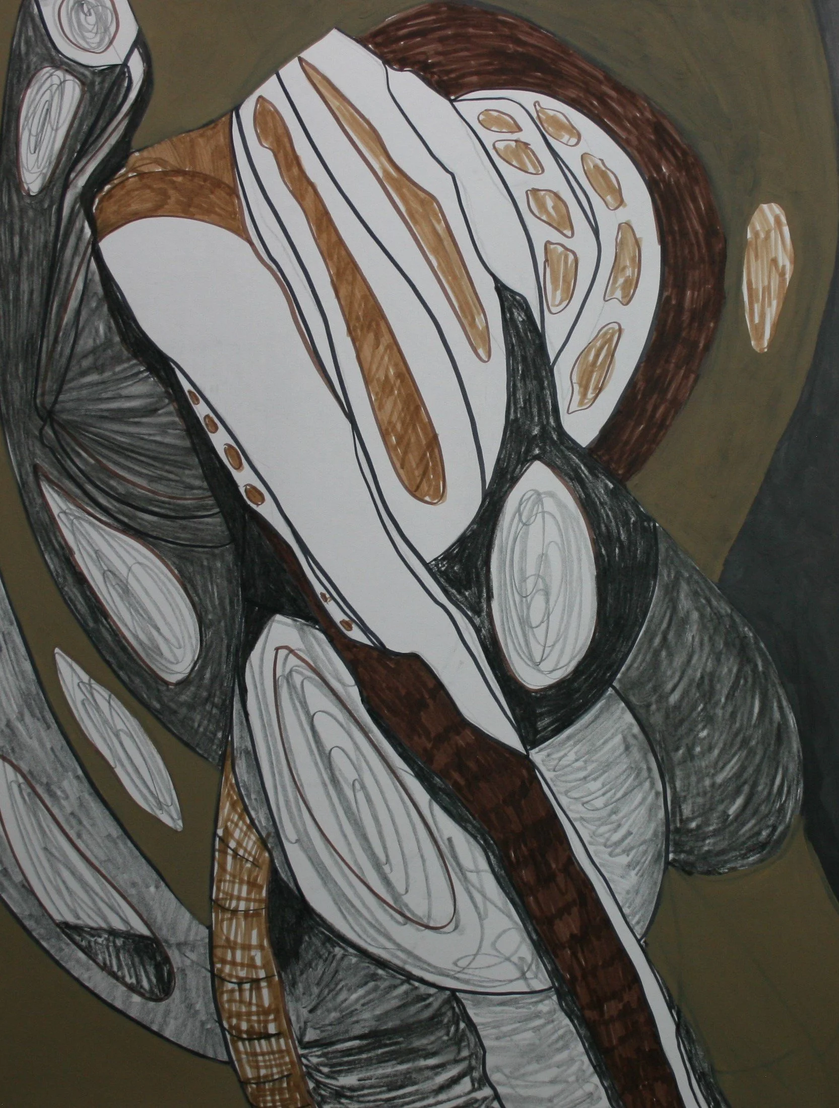 Mark Maker I, 2020. Mixed Media on paper, 81.28 xx 66.04 cm.