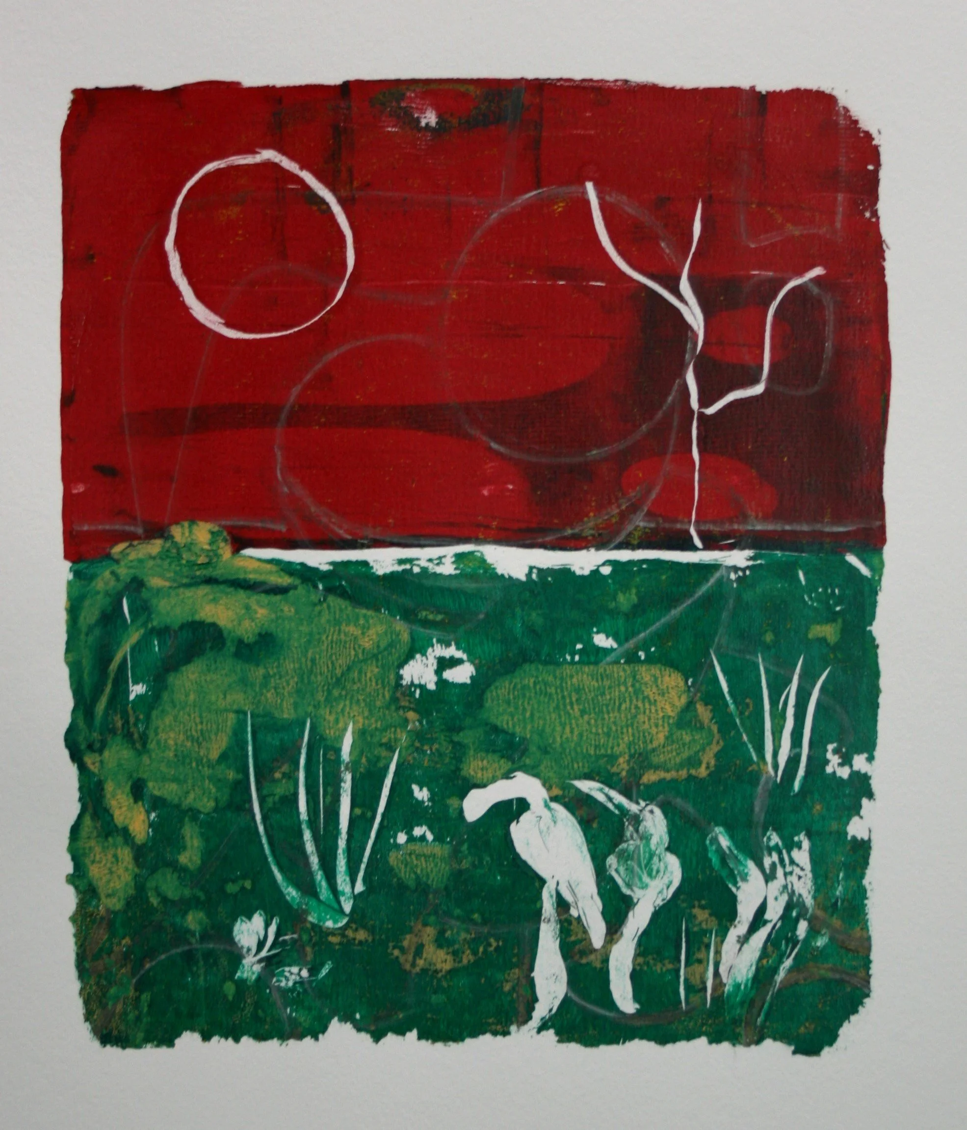 Monotype No 3204, 2025. Acrylic on paper, 35.57 x 27.94 cm.