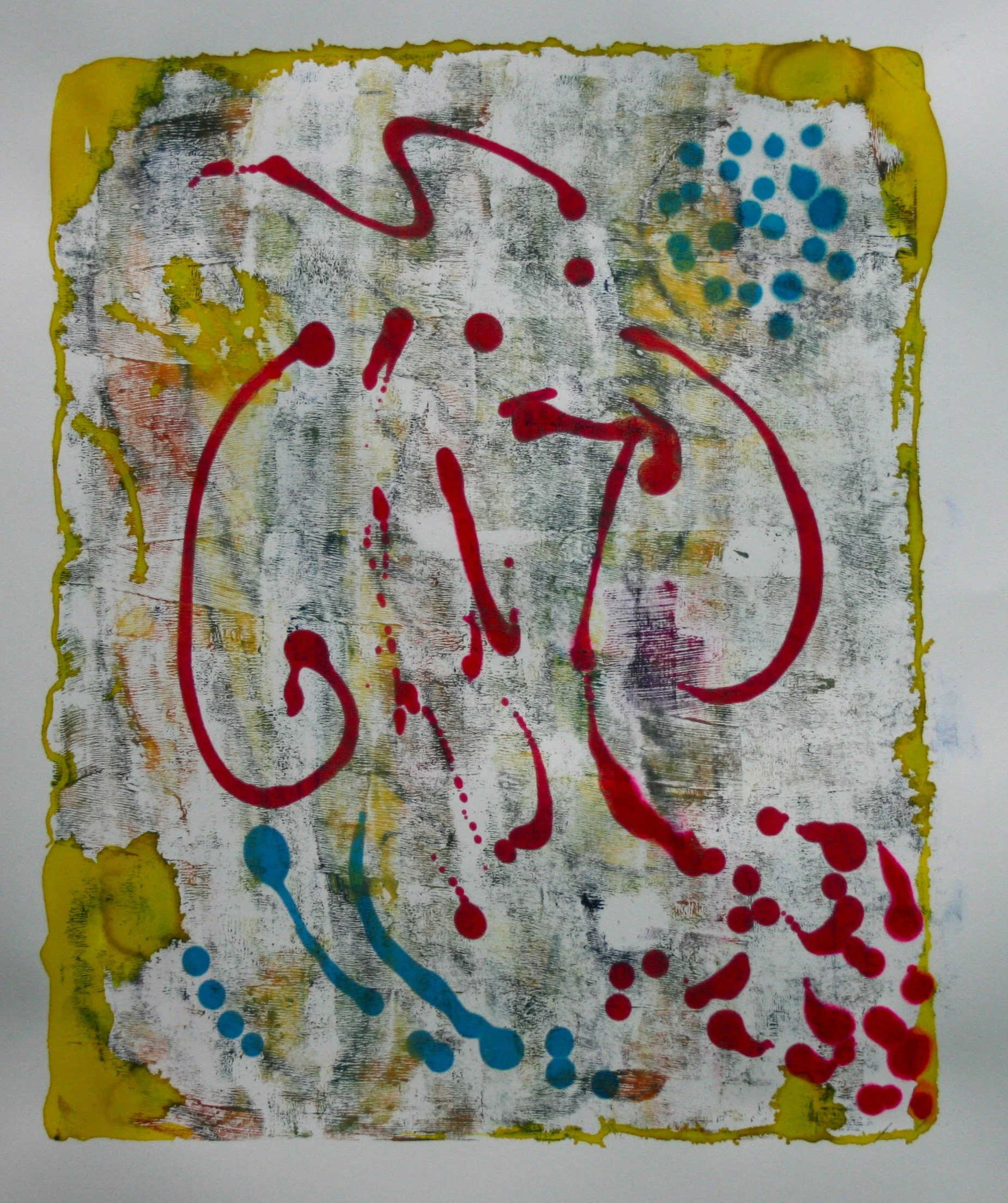 Monotype No 9528, 2025. Acrylic on paper, 50.8 x 40.64 cm.
