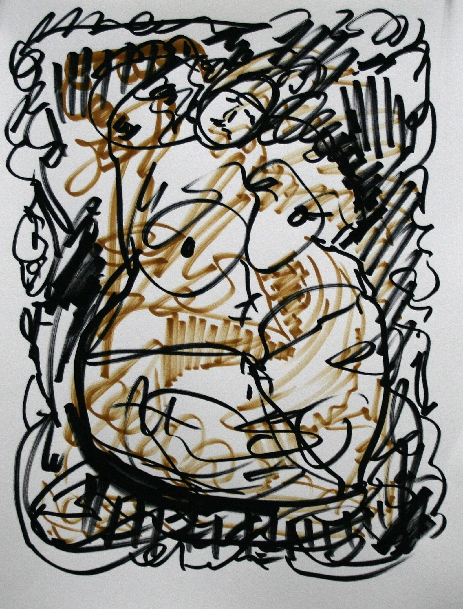 Nude No 4206, 2025. Markers on paper, 27.94 x 21.59 cm.