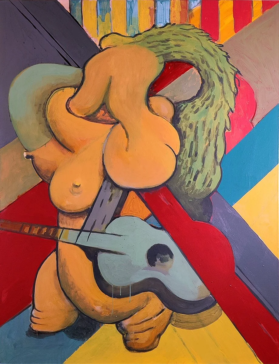 The-Musican-and-the-Muse, 2025, 48 X 36 inches, acrylic on canvas