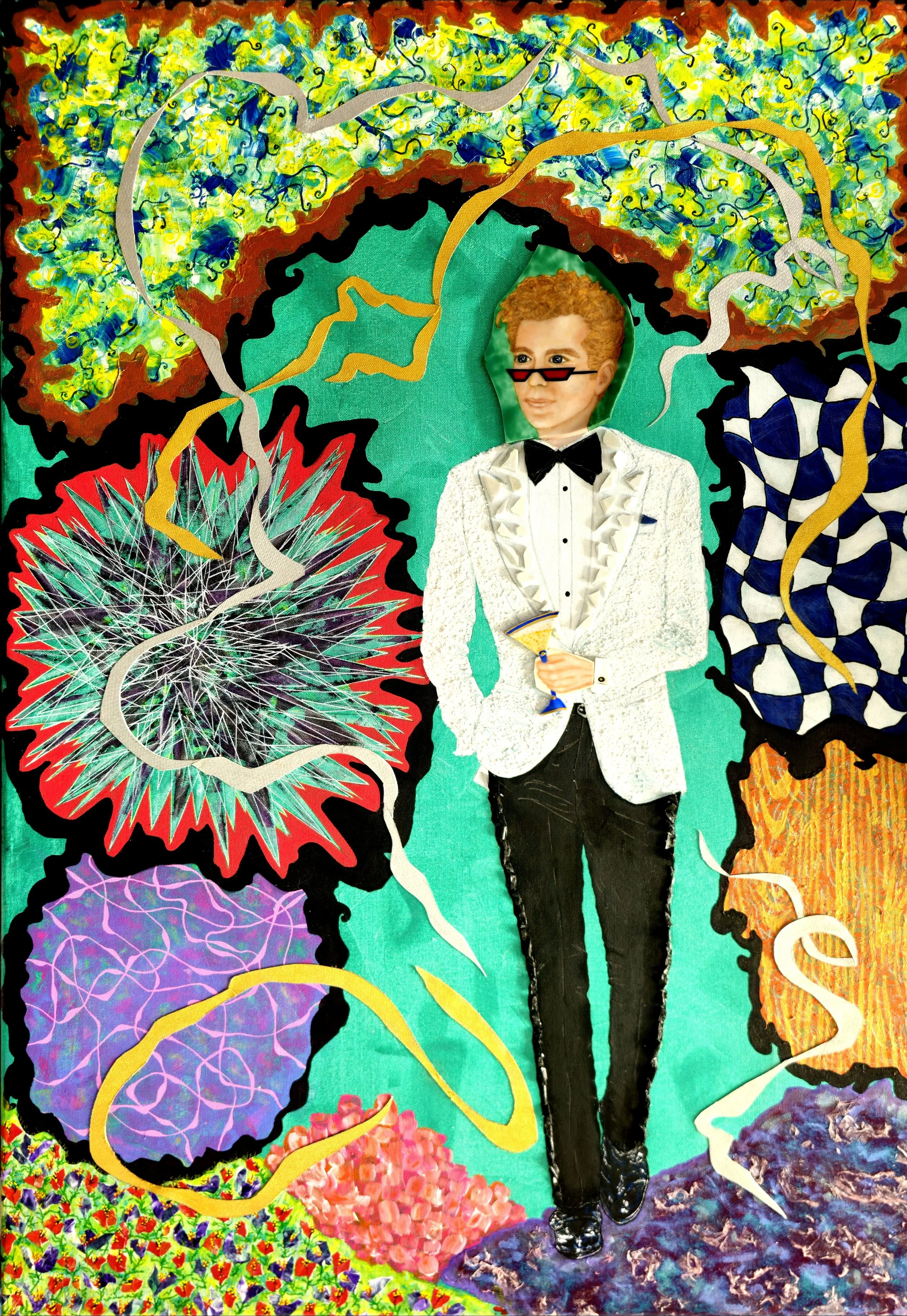 The Stare, 2024. Porcelain Fusion on Canvas, 100 x 70 cm.