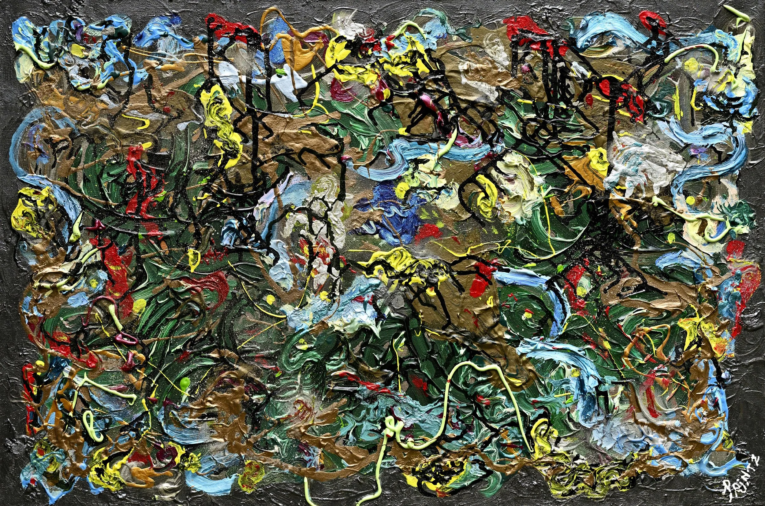 LIBERATION, 2025 by Gayle Printz, Acrylic on Canvas, 91.44 cm Wide by 60.96 cm High by 3.556 cm Deep