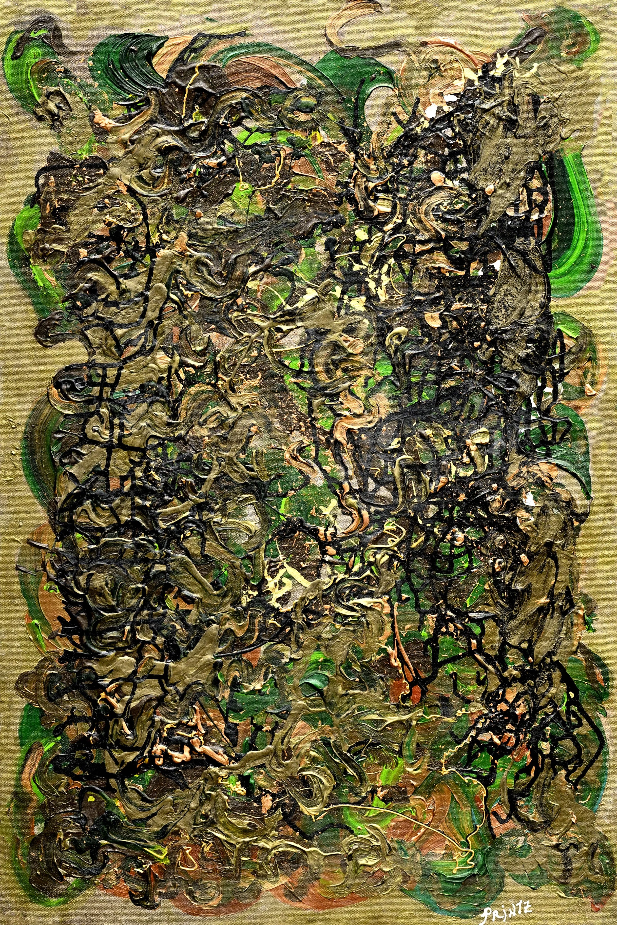 MUTED, 2025 by Gayle Printz, Acrylic on Canvas, 60.96 cm Wide by 91.44 cm High by 3.556 cm Deep