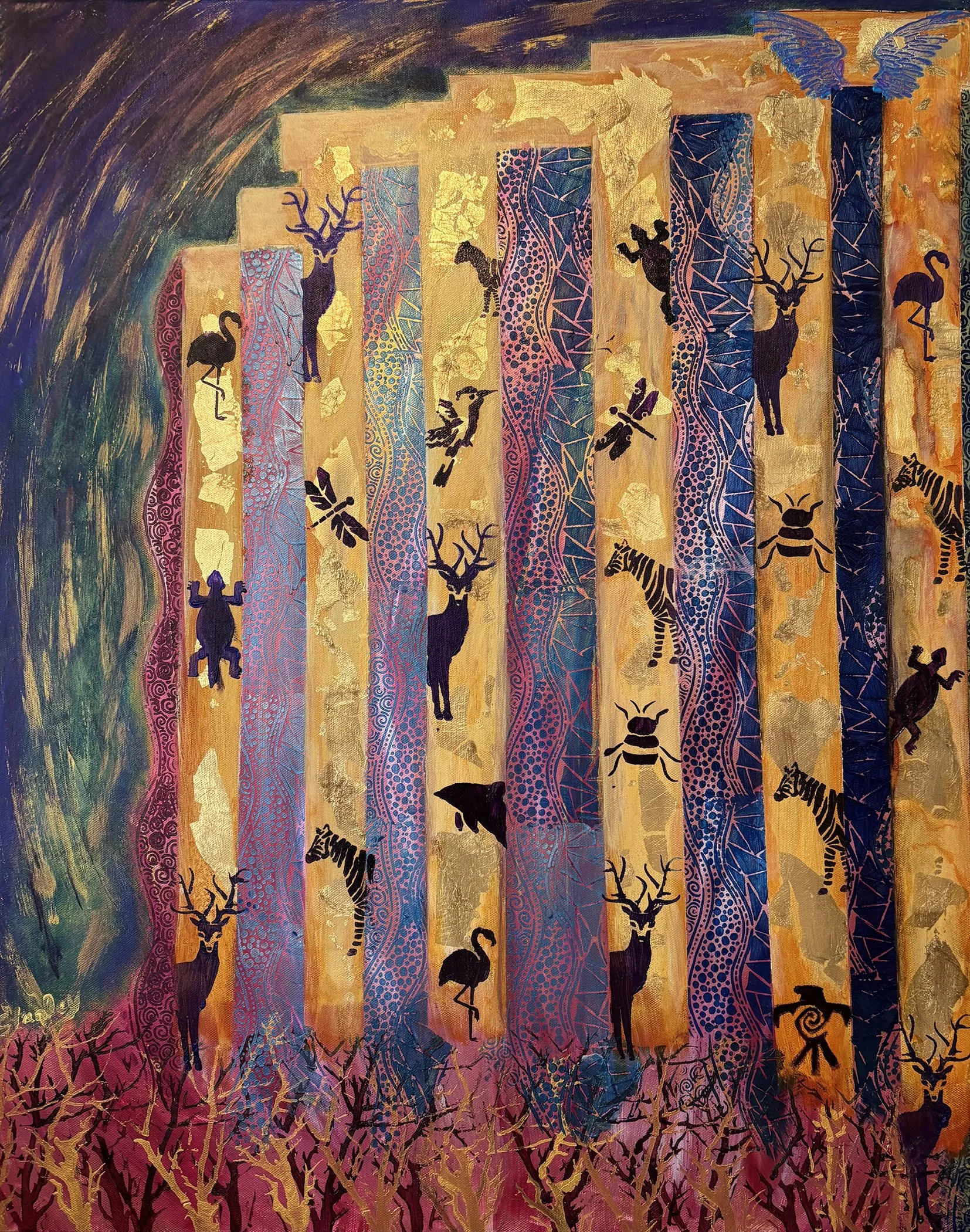 Ancient Temple, 2021,acrylic on canvas, 61 x76 cm.