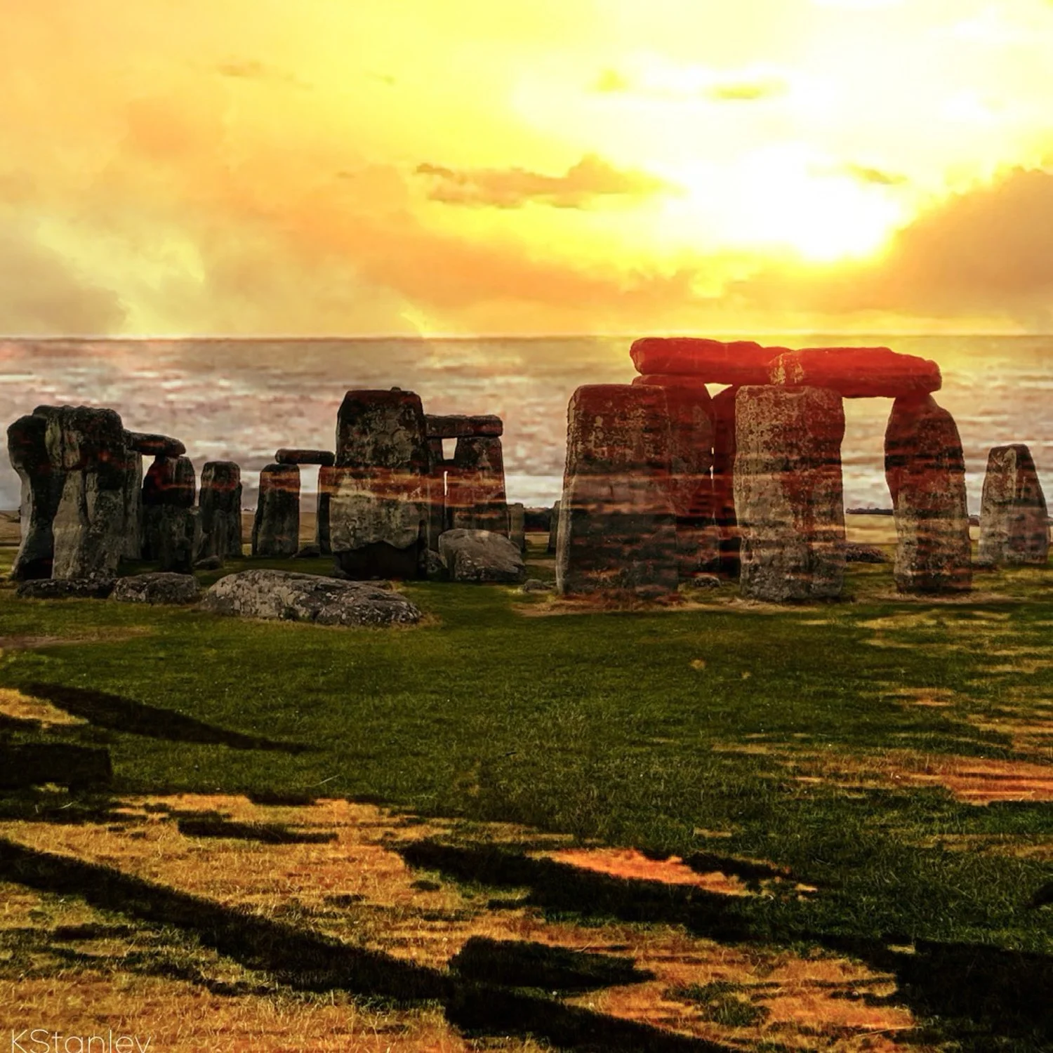 Lemurian Sunrise, 2026, Mixed Media,  58x61 cm.