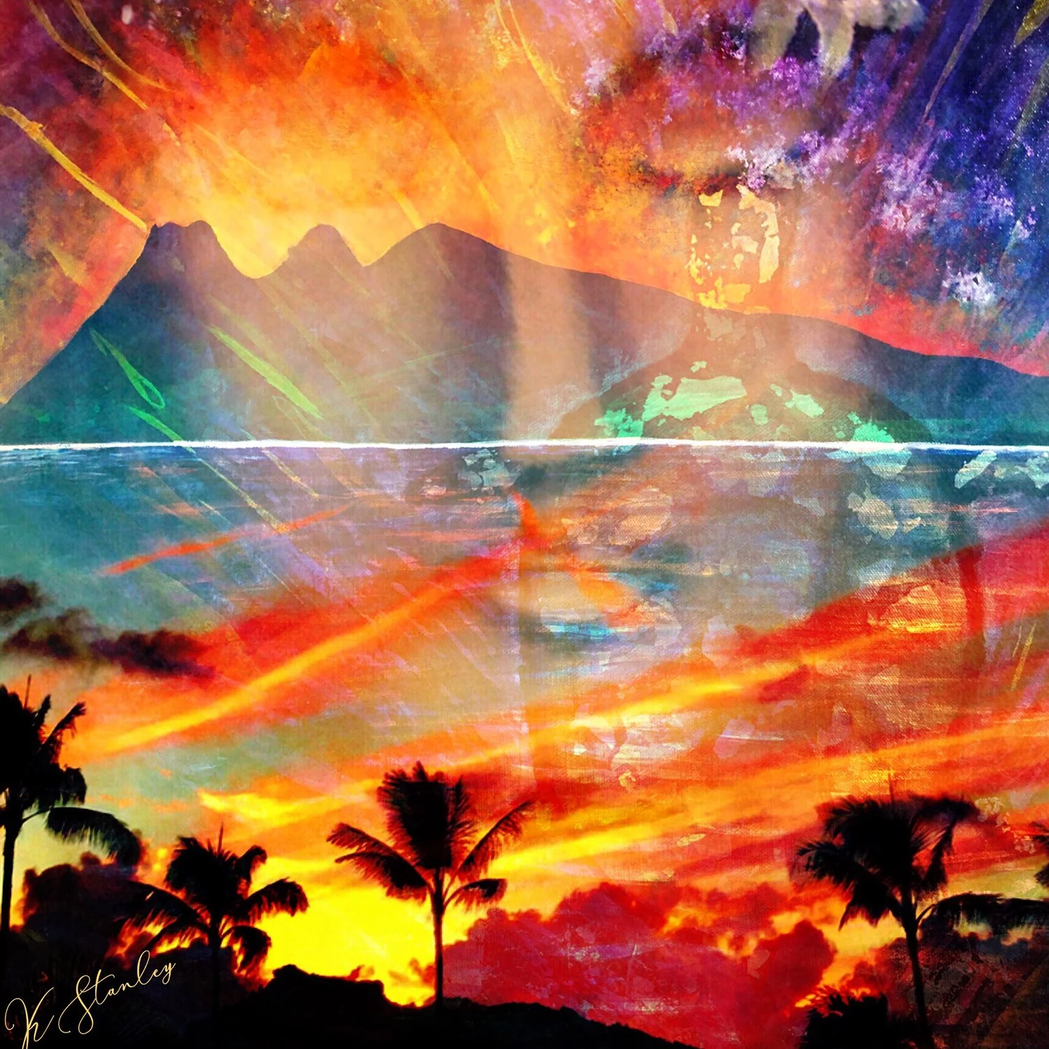 Sleeping Giant Dreamtime, 2023, Mixed Media, 58 x61 cm