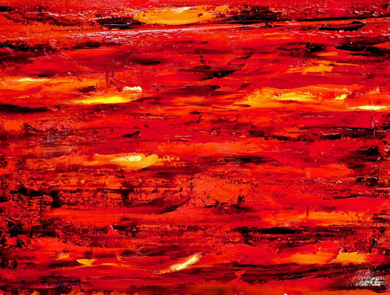 "Lava" - 2022, oil painting on canvas, 120 cm x 80 cm