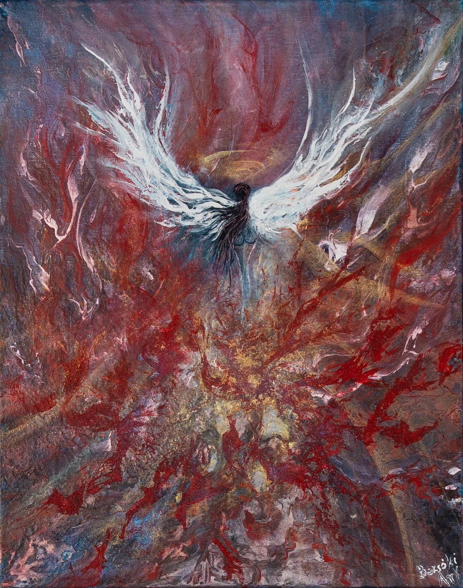 Fiery angel 2024; Acryl on canvas; 40x50 cm