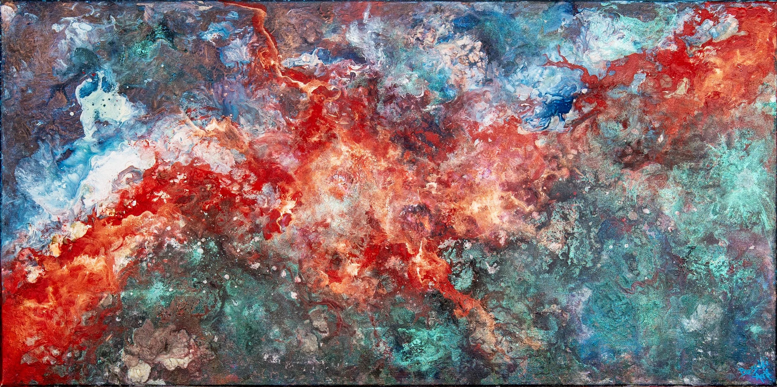 Hawaii vulcan 2024; Acryl on canvas; 100x50 cm