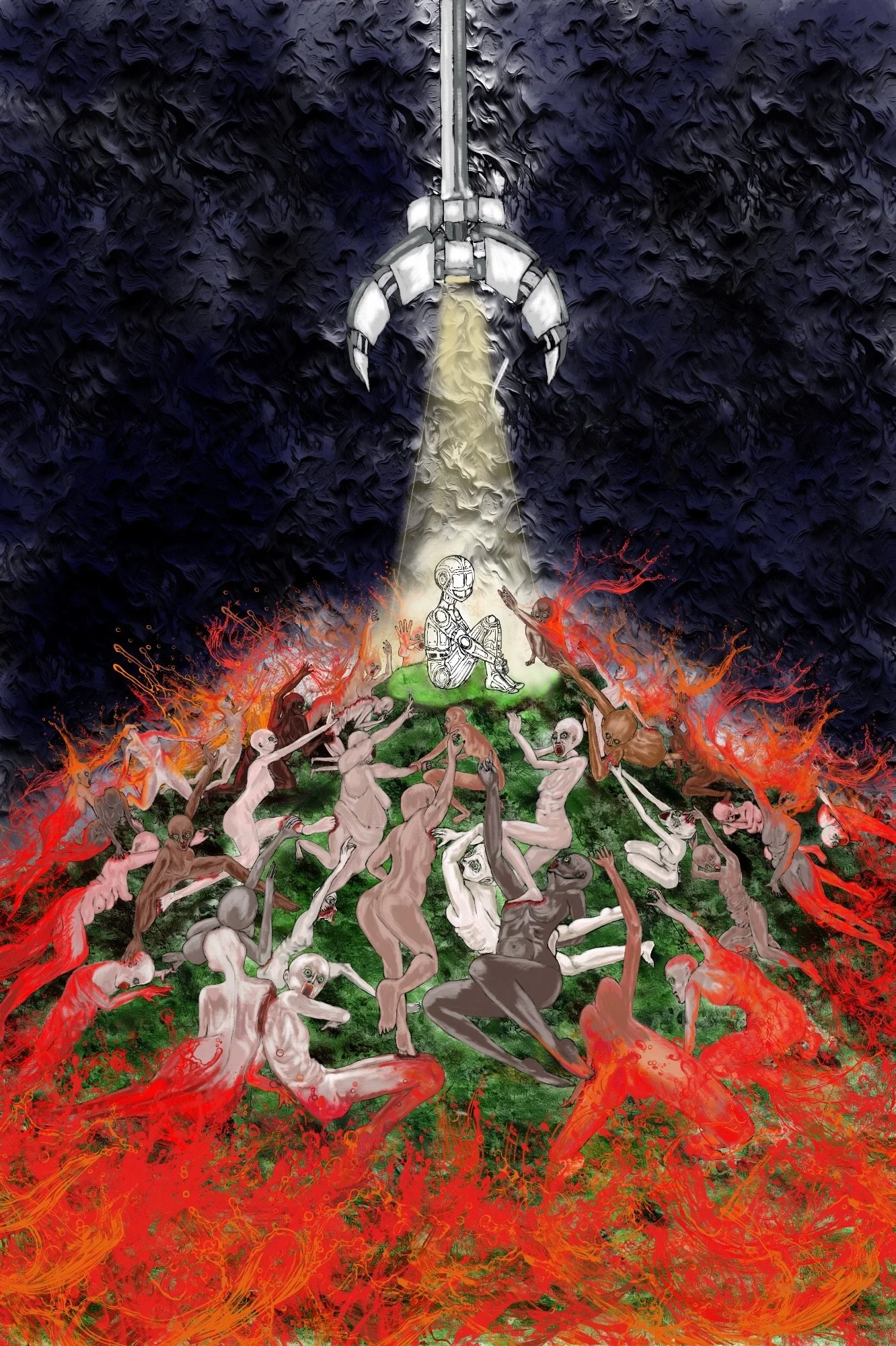 mother, 2025, digital painting_oil brush nr.12, 100x150x2,5cm