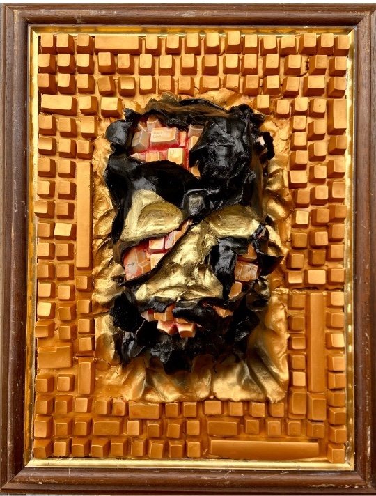 underneath, 2022,computer keyboard, clay, silicon,56x43x20cm