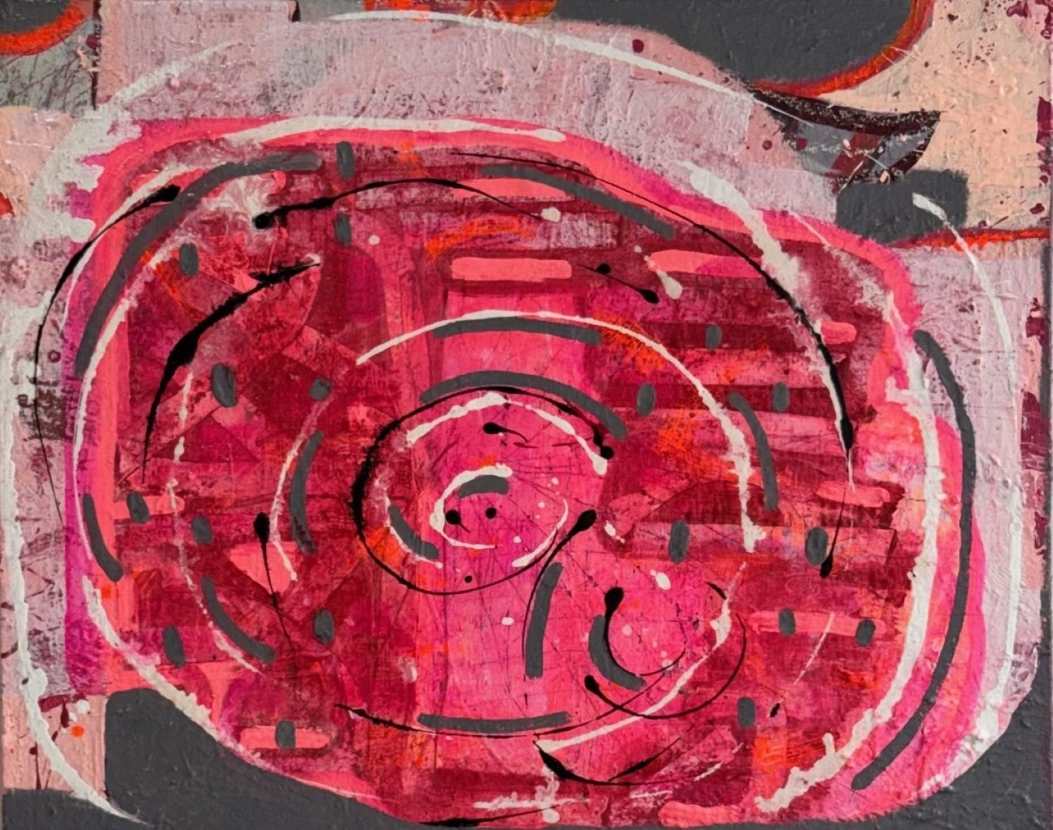 Synergy of Red and Pink Delight, 2025, acrylic on canvas, 90cm x 120cm