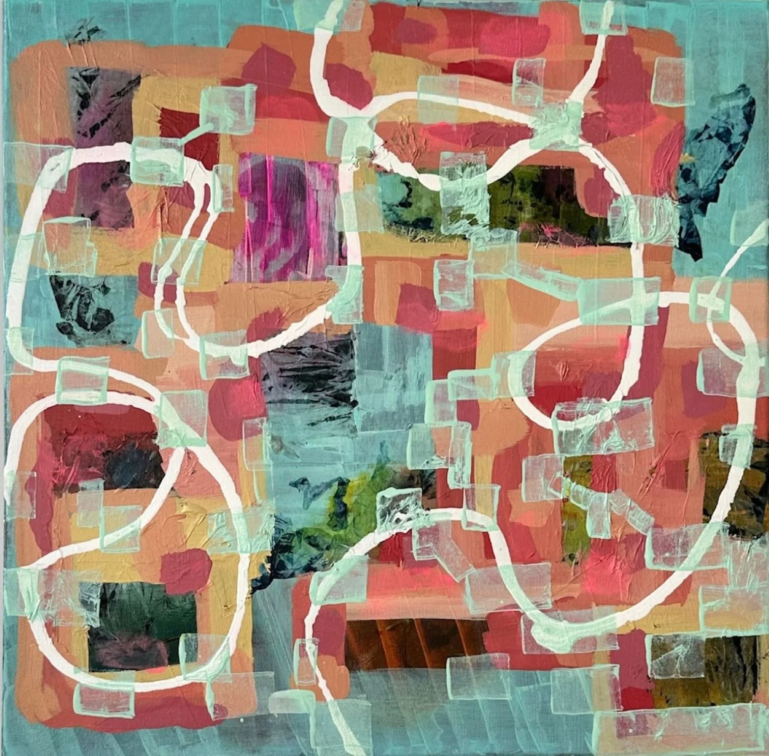 Terrarium Growth,2025, acrylic on canvas, 62cm x 62cm