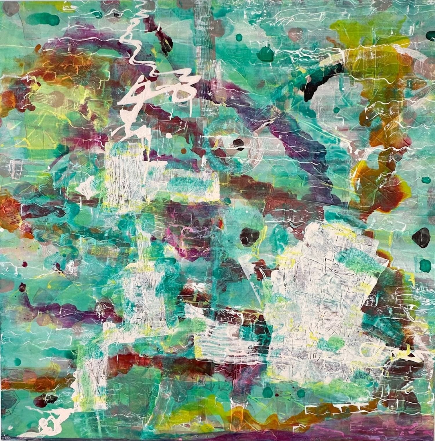 Underwater Terrarium, 2025, acrylic on canvas, 92cm x 92cm