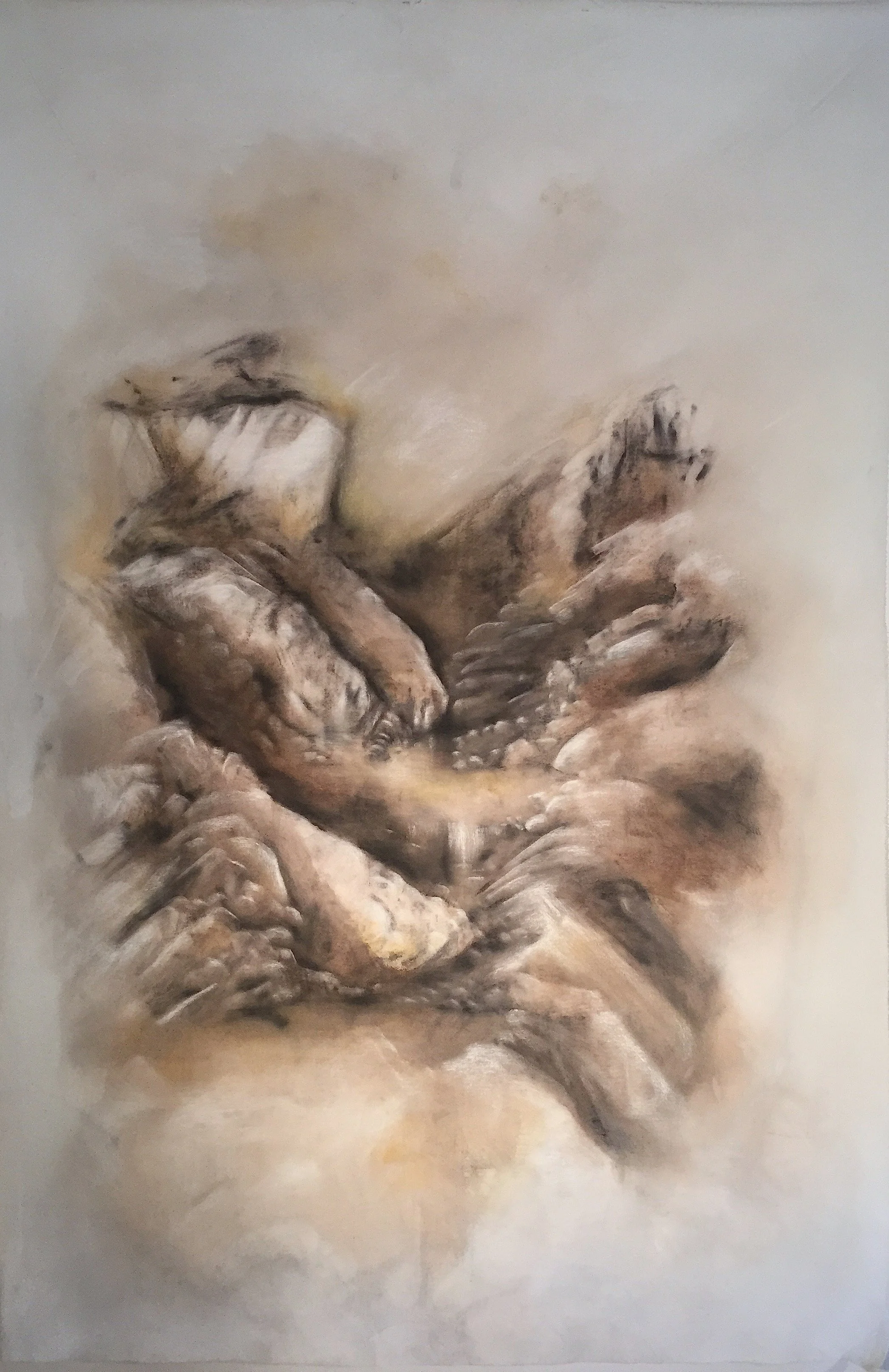 Place of Becoming Drawing I Painting, Charcoal, Pastels and Tempera on Raw Canvas 139 x 208 cm September 2015