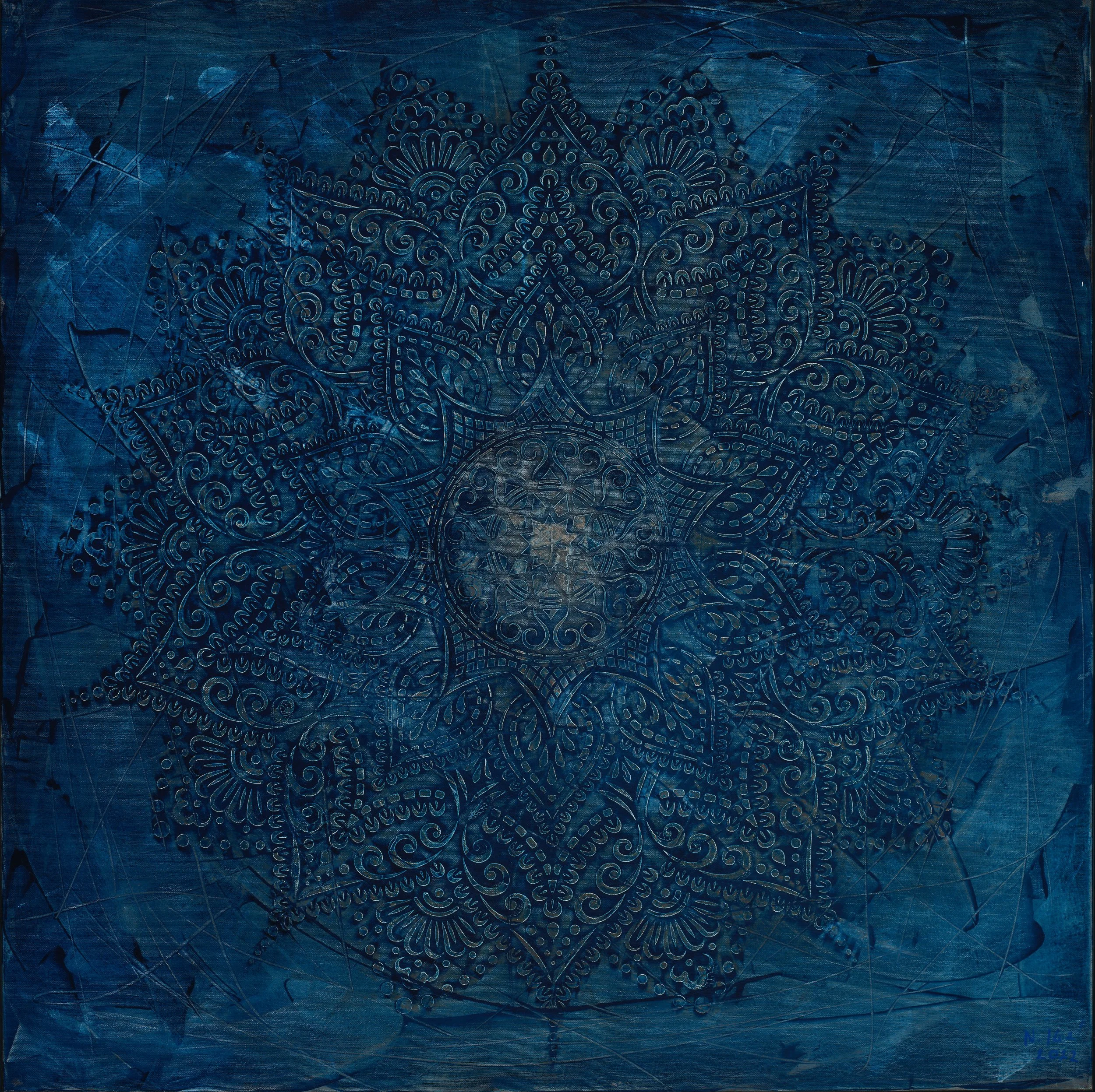 Goddess Of The Night, Acrylic on canvas - mixed technique, 95x95cm, 2023