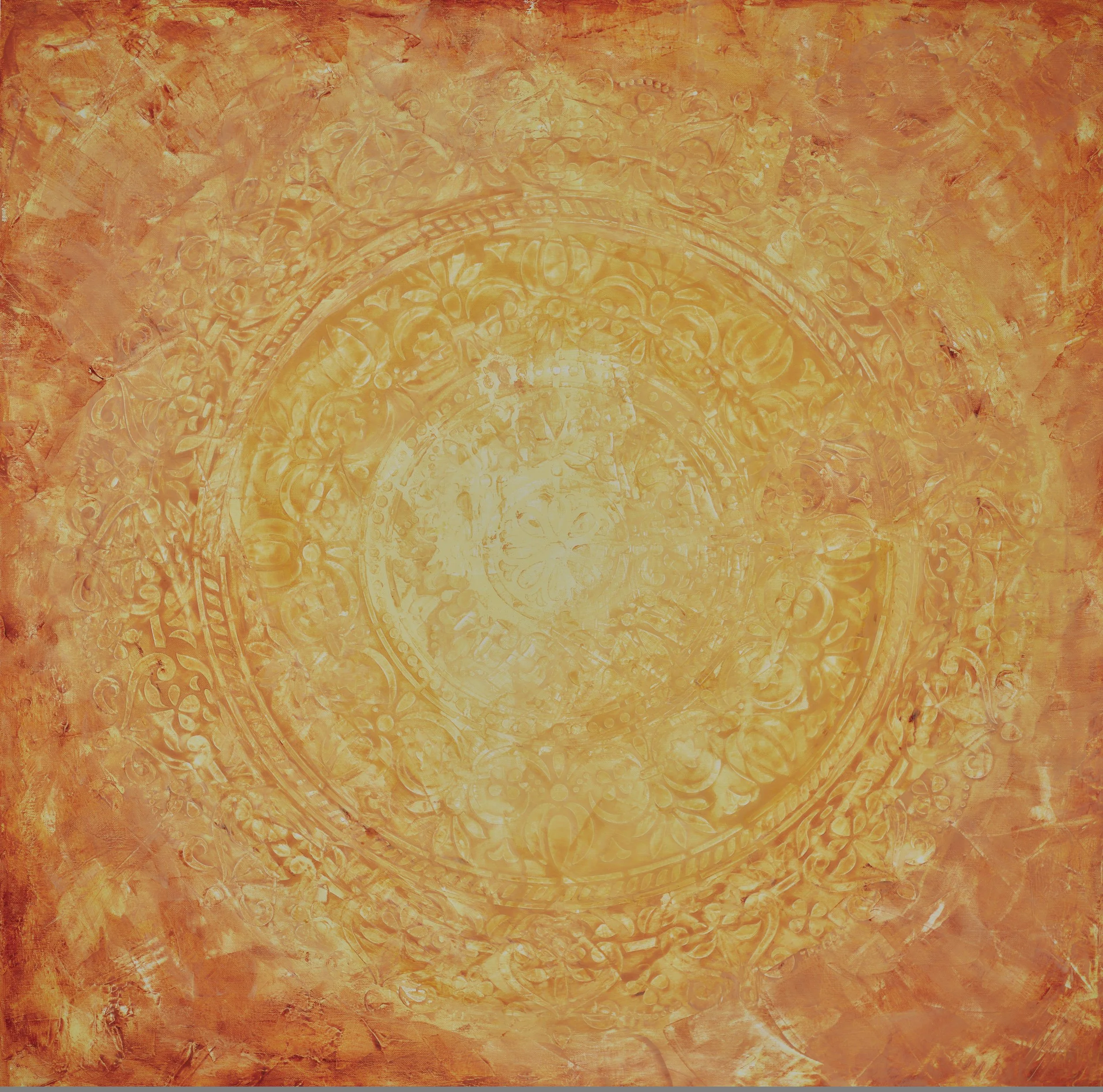 Sun, Acrylic on Canvas - mixed technique, 95x95cm, 2022